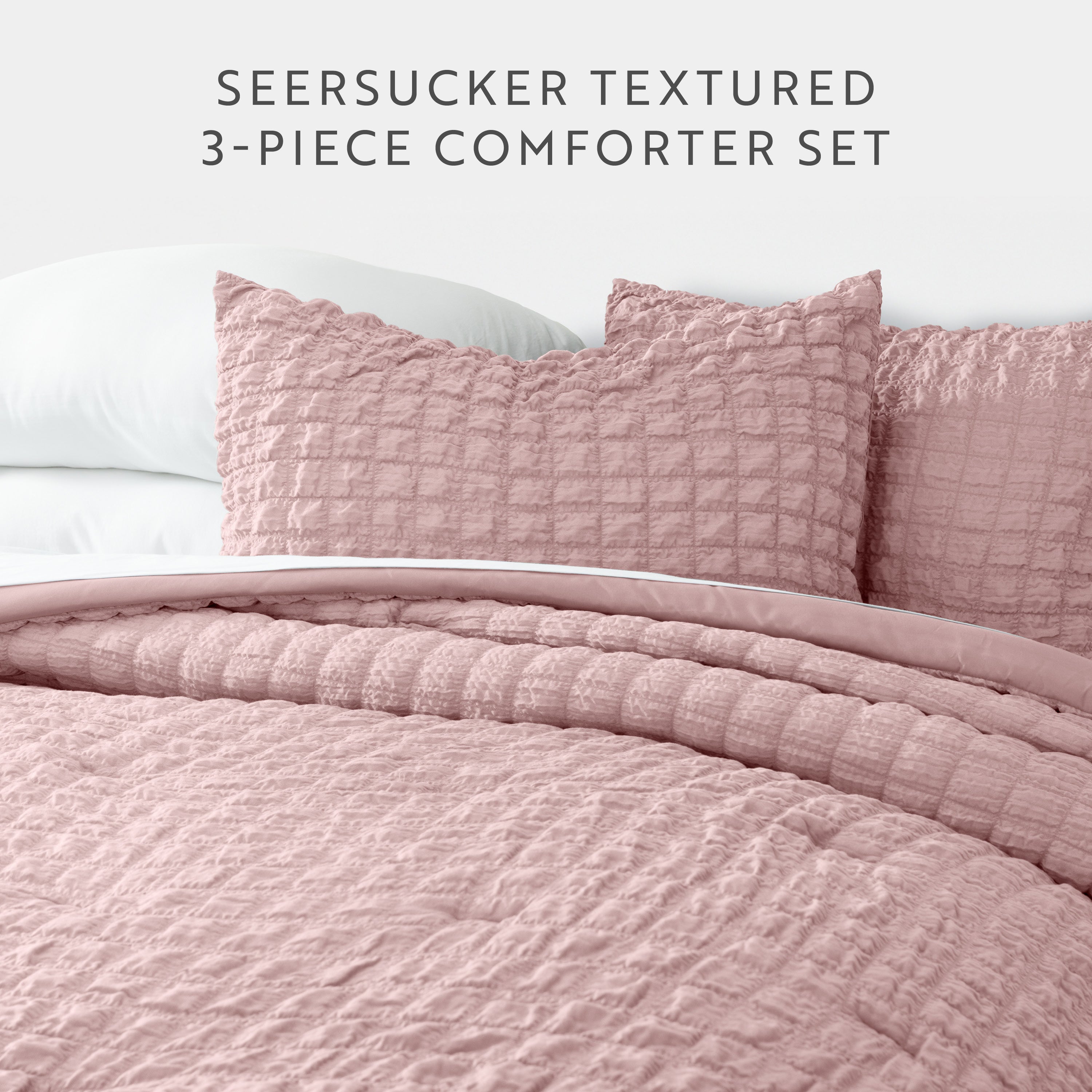 Seersucker Box Textured Down-Alternative Comforter Set