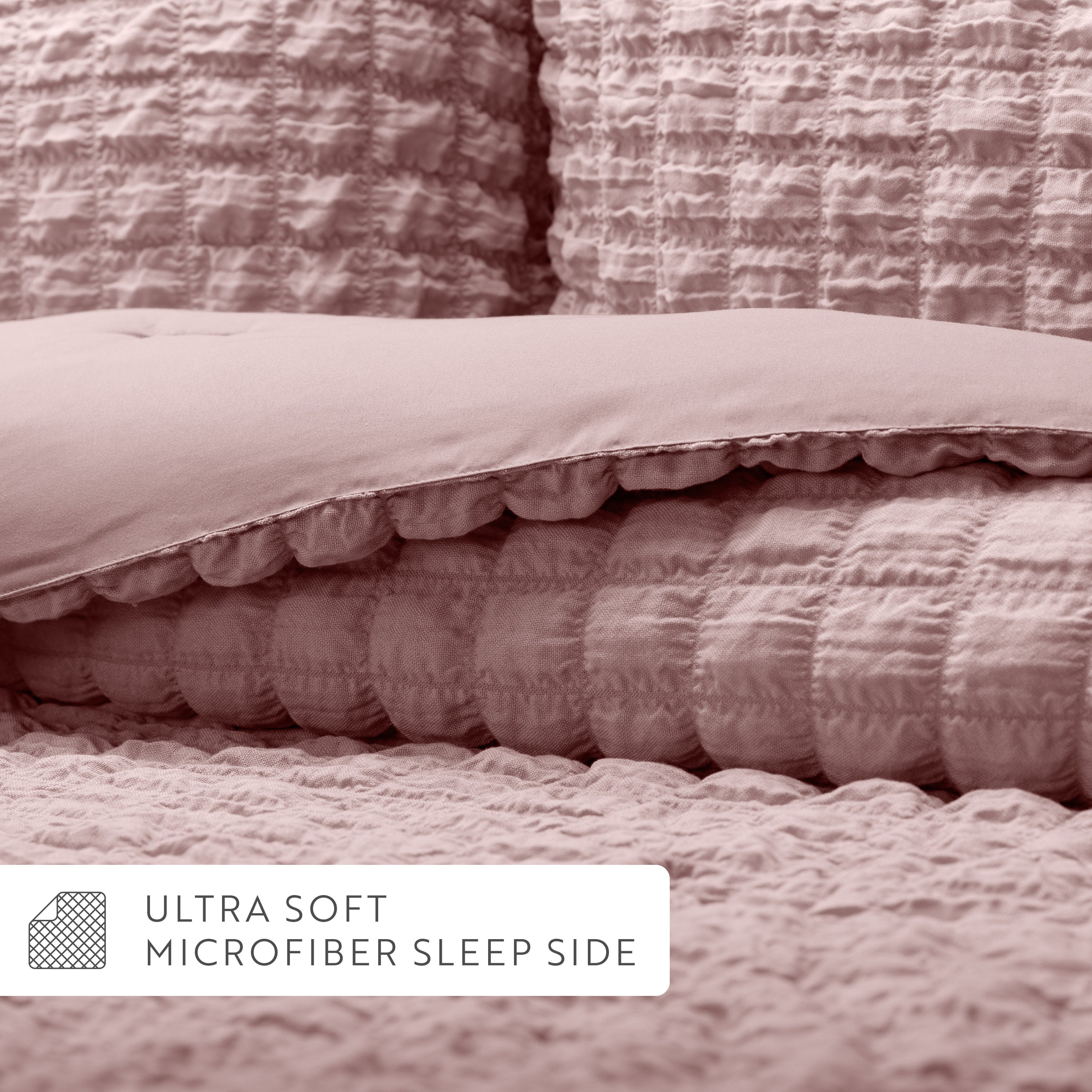 Seersucker Box Textured Down-Alternative Comforter Set