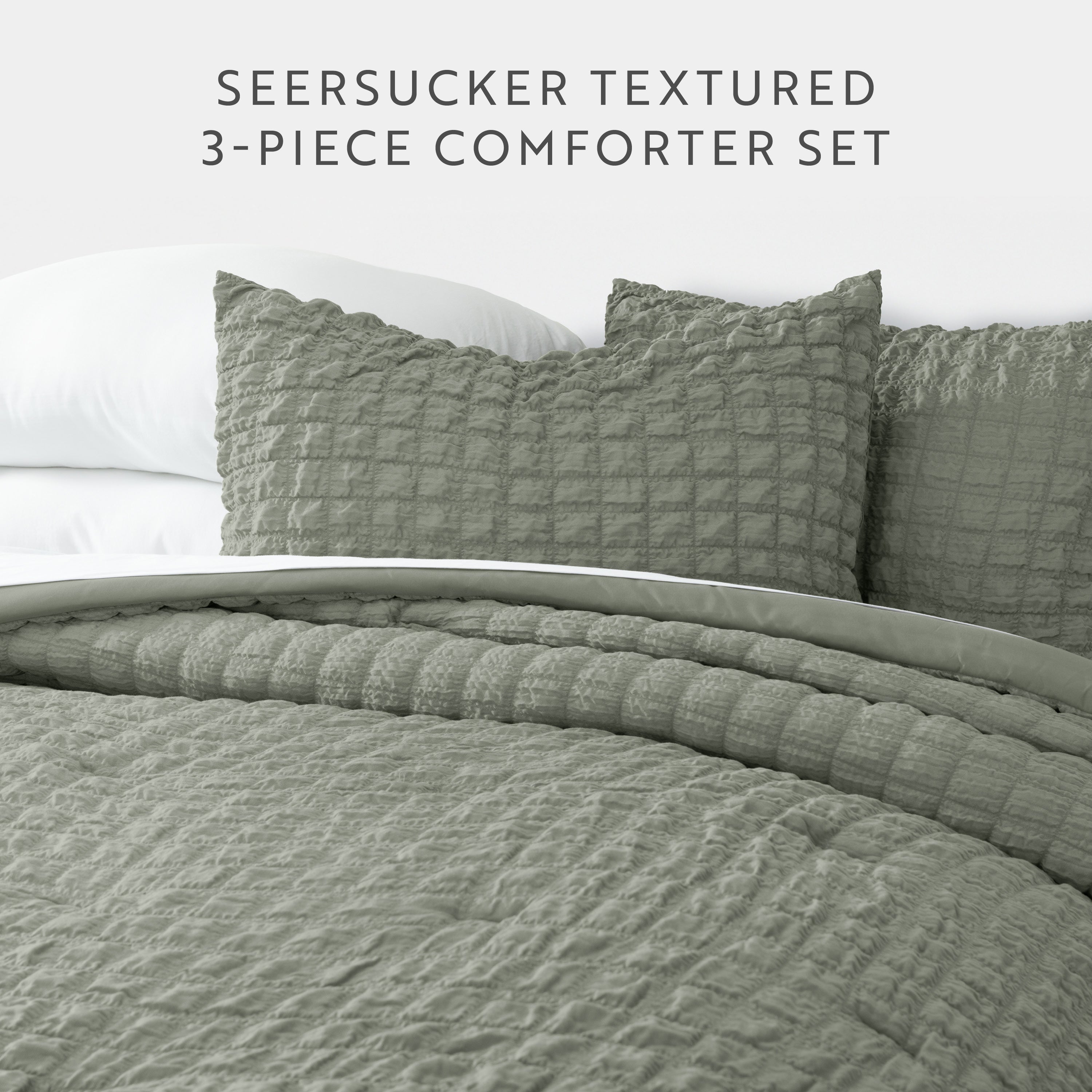 Seersucker Box Textured Down-Alternative Comforter Set