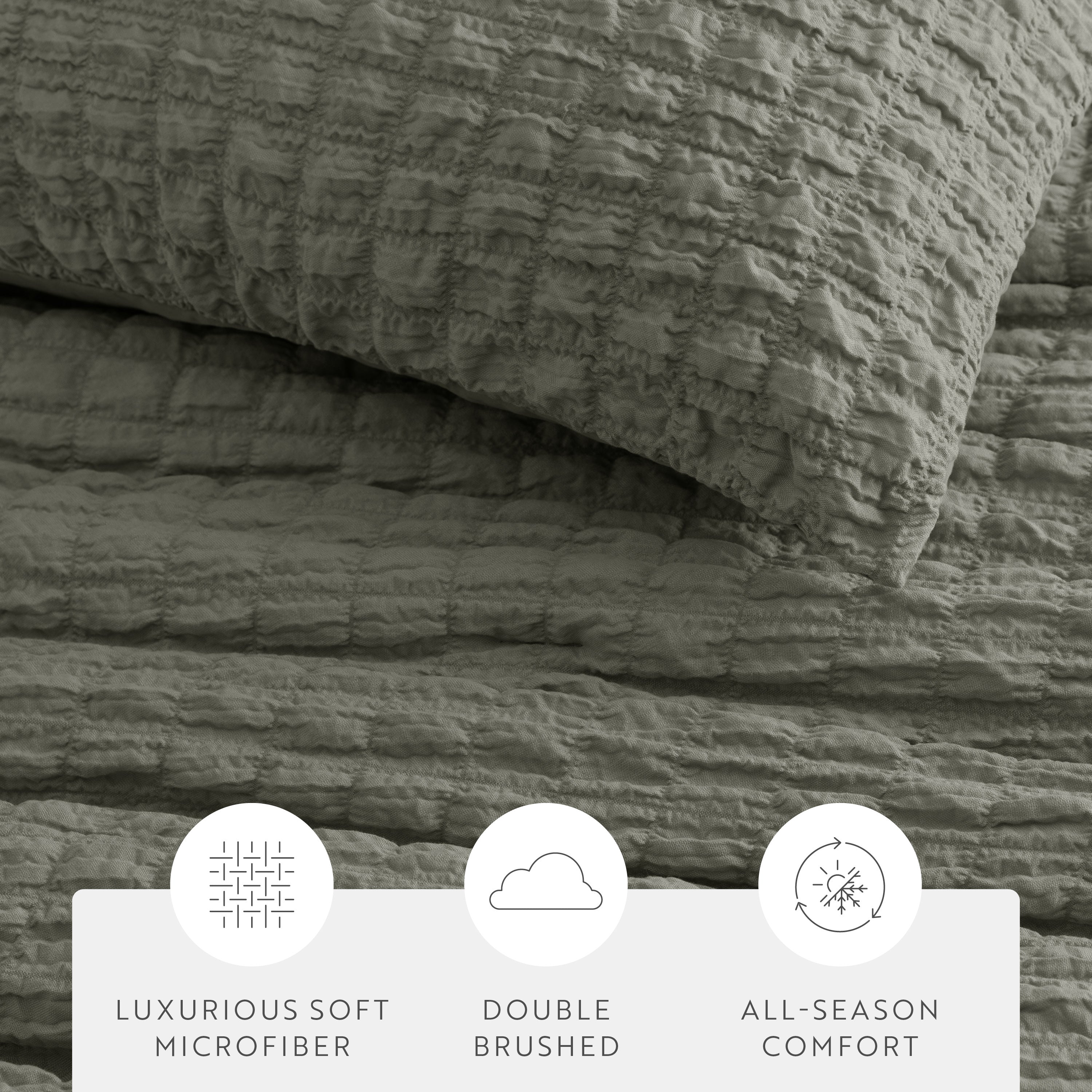 Seersucker Box Textured Down-Alternative Comforter Set