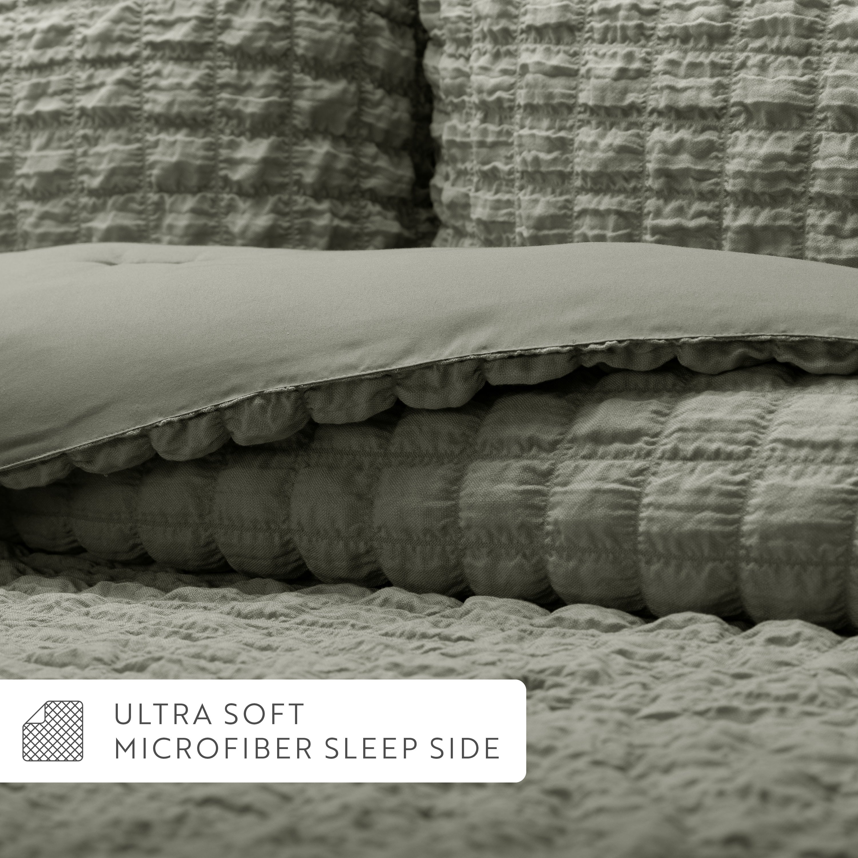 Seersucker Box Textured Down-Alternative Comforter Set