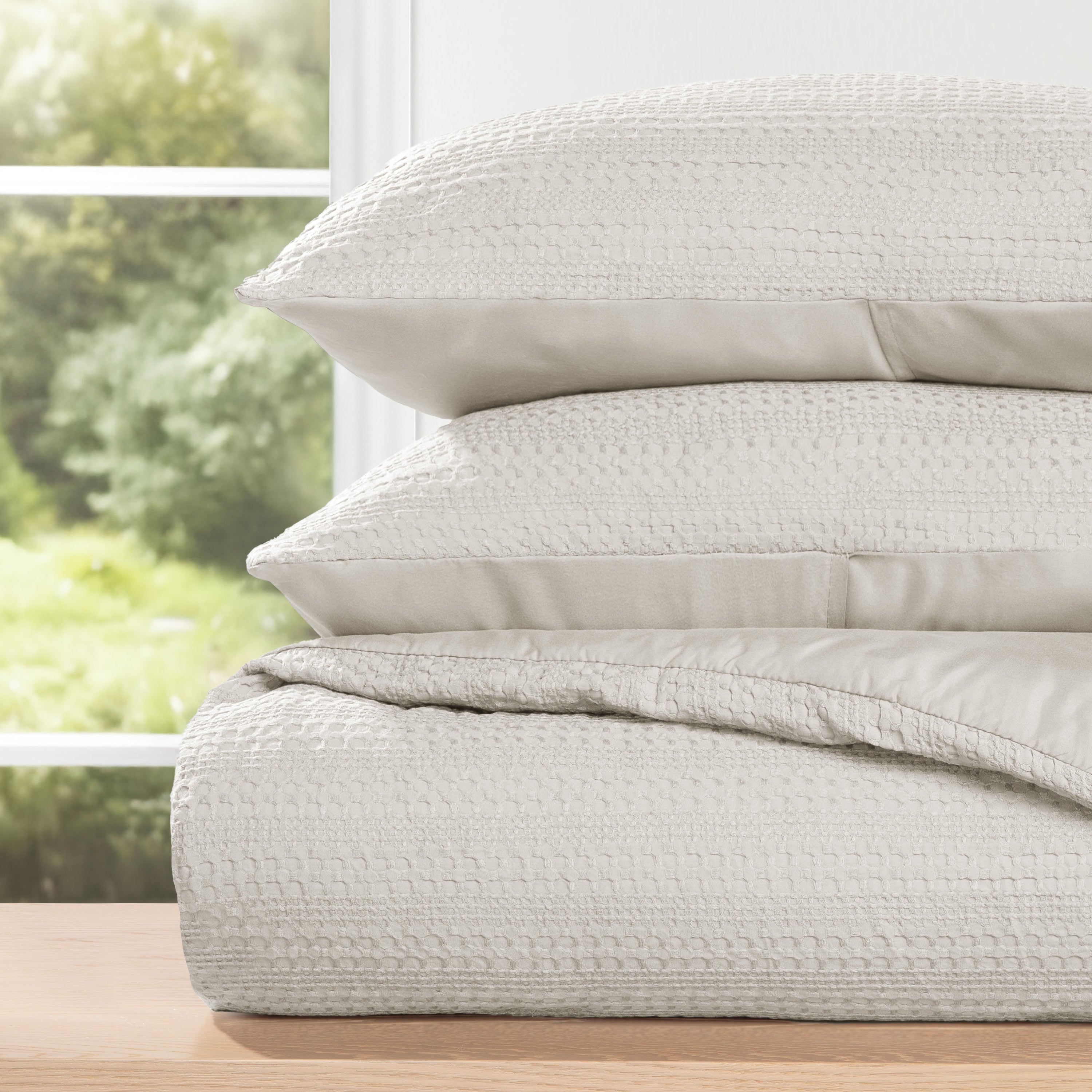 Waffle Textured Down-Alternative Comforter Set