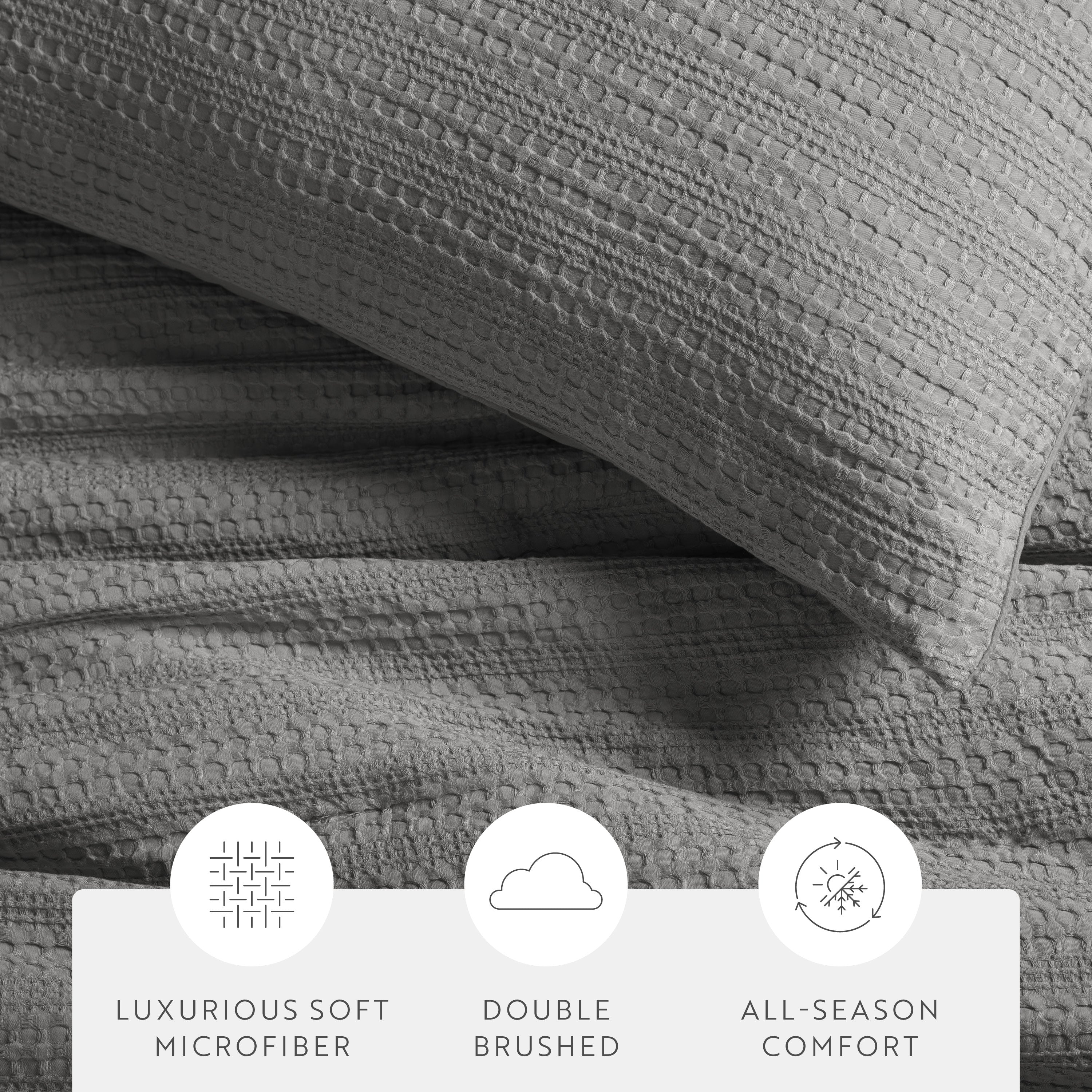 Waffle Textured Down-Alternative Comforter Set