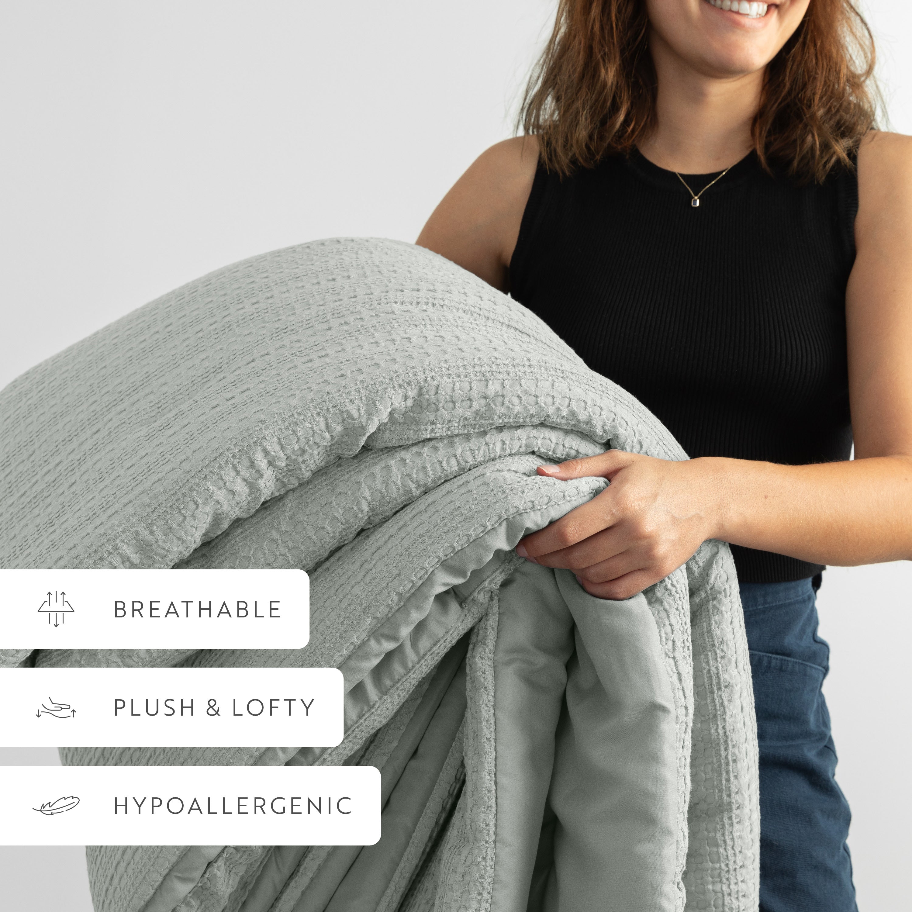 Waffle Textured Down-Alternative Comforter Set