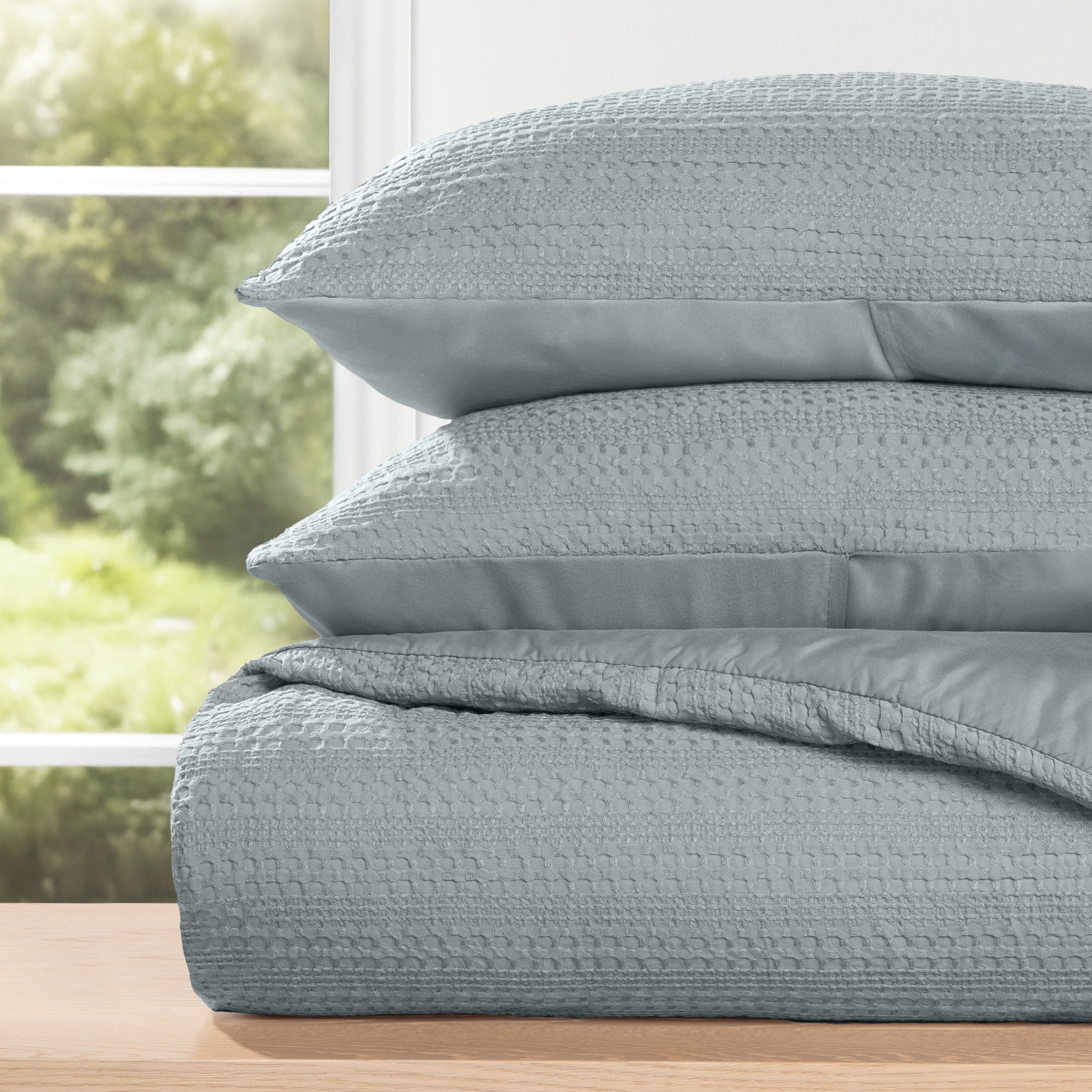 Waffle Textured Down-Alternative Comforter Set