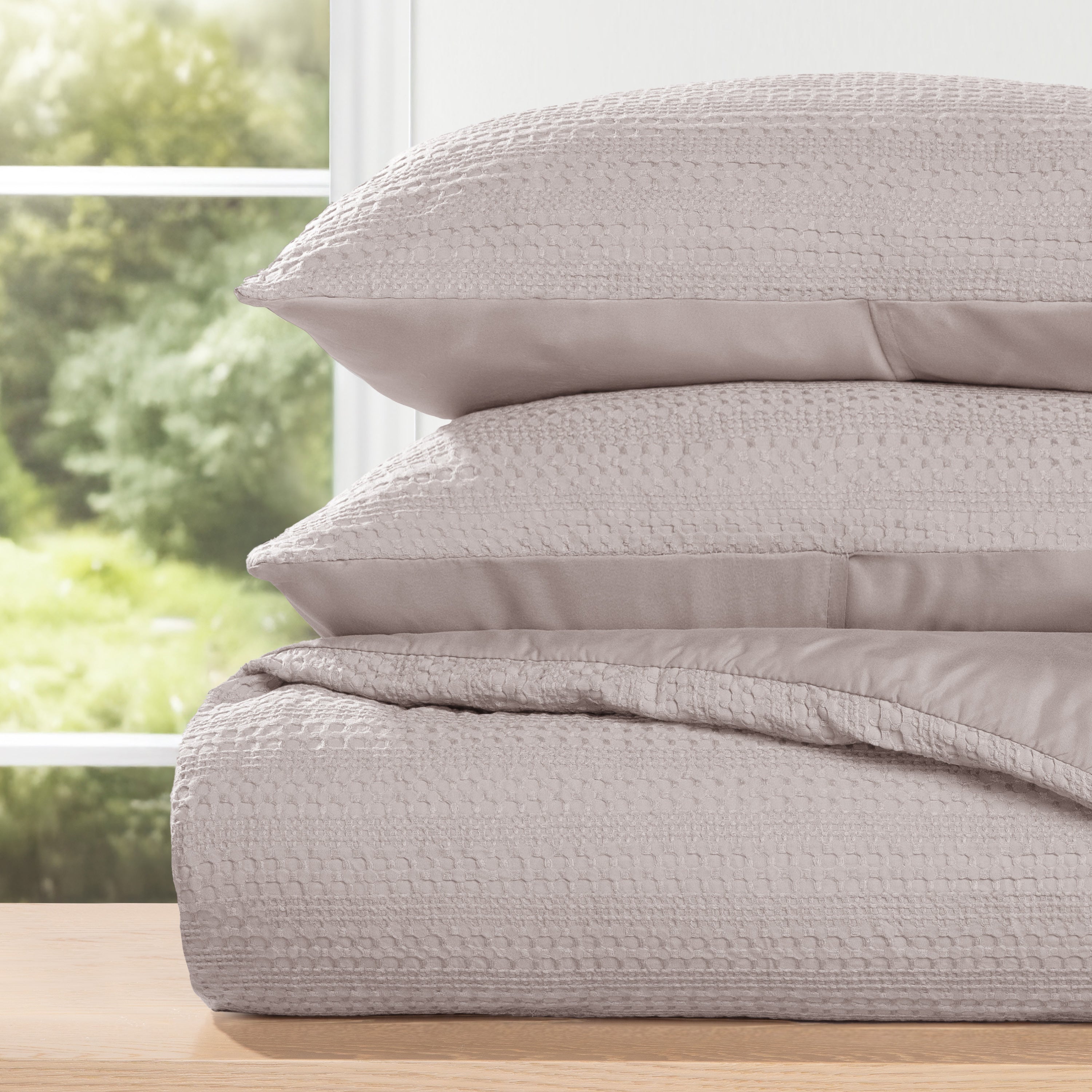 Waffle Textured Down-Alternative Comforter Set