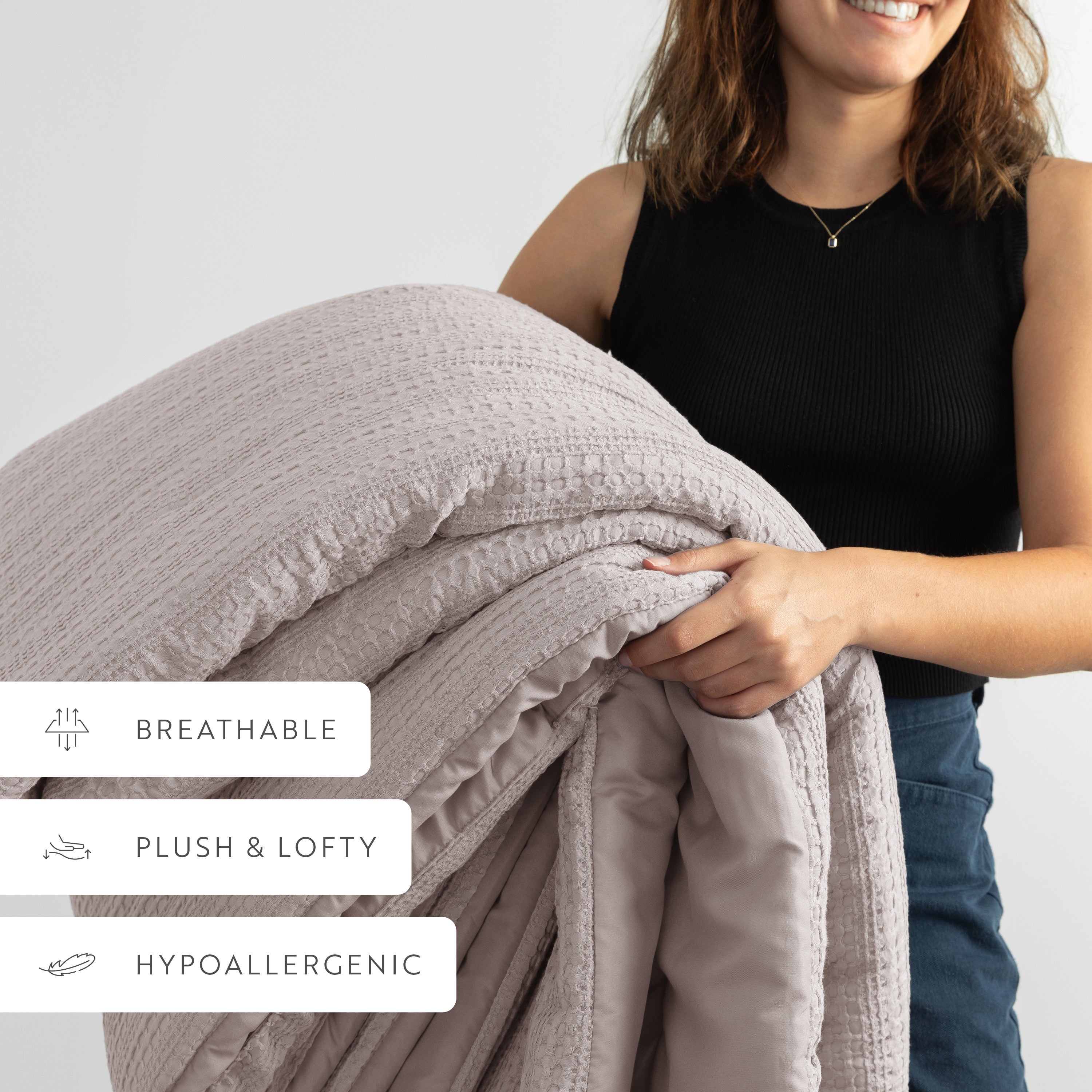 Waffle Textured Down-Alternative Comforter Set