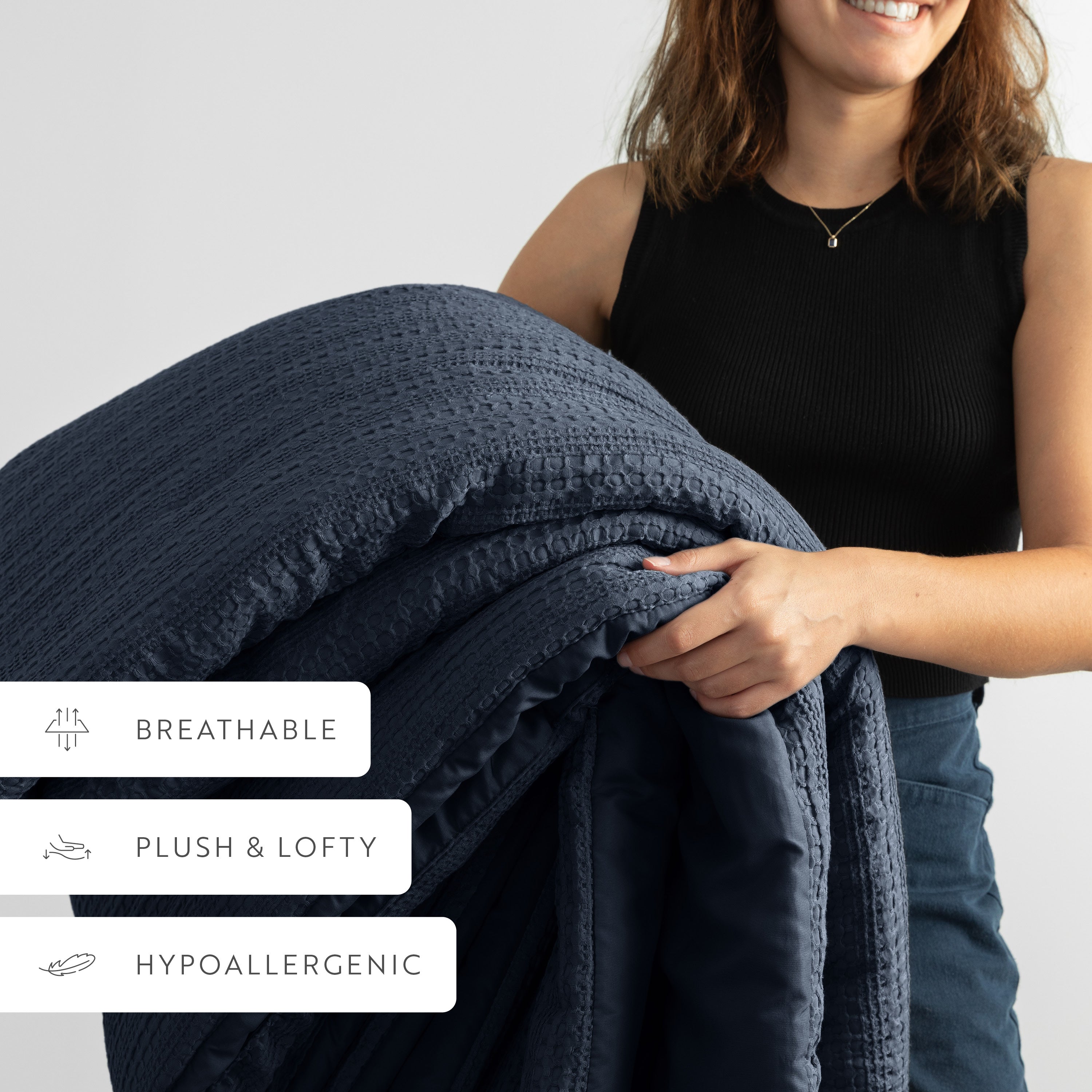 Waffle Textured Down-Alternative Comforter Set