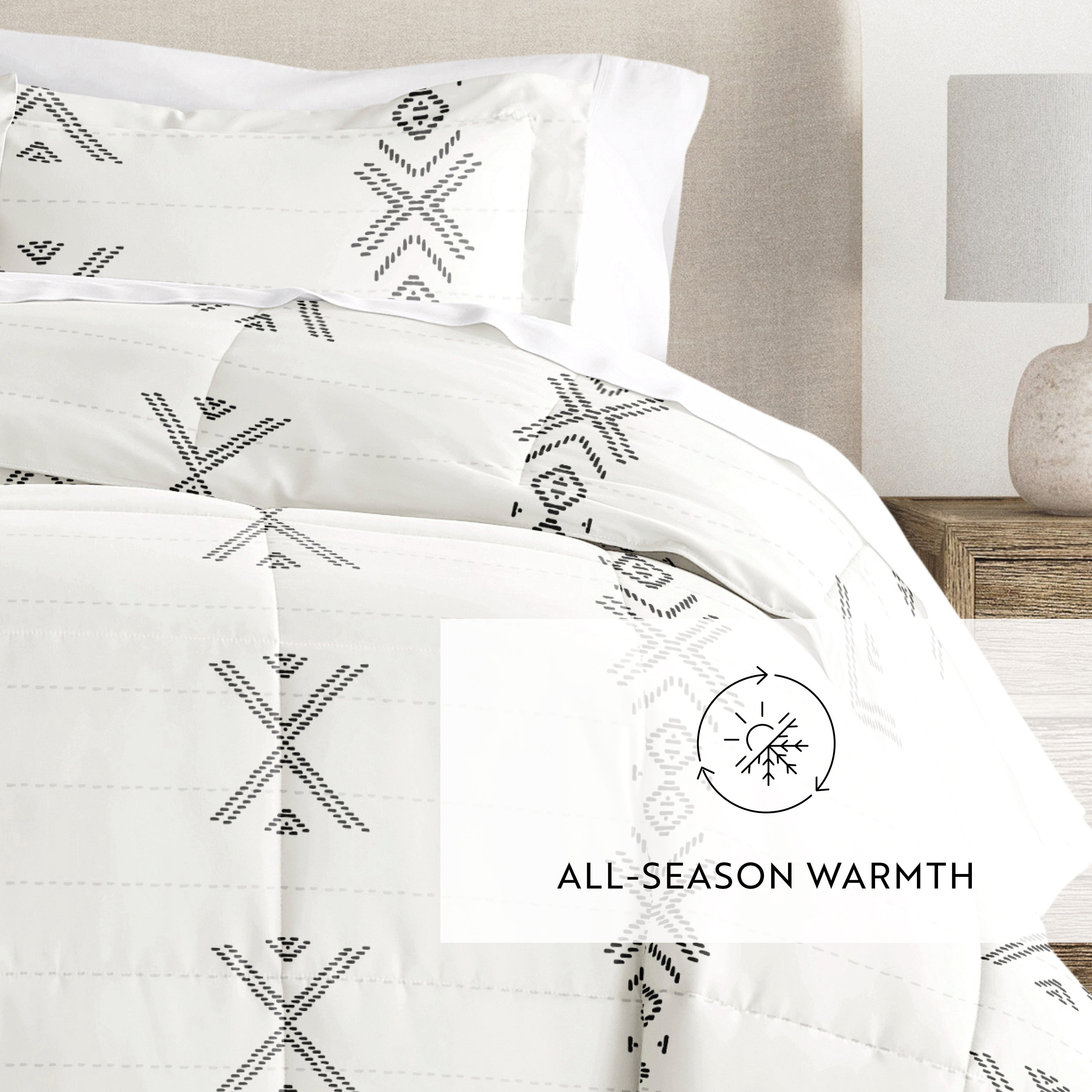 Urban Stitch Patterned Down-Alternative Comforter Set