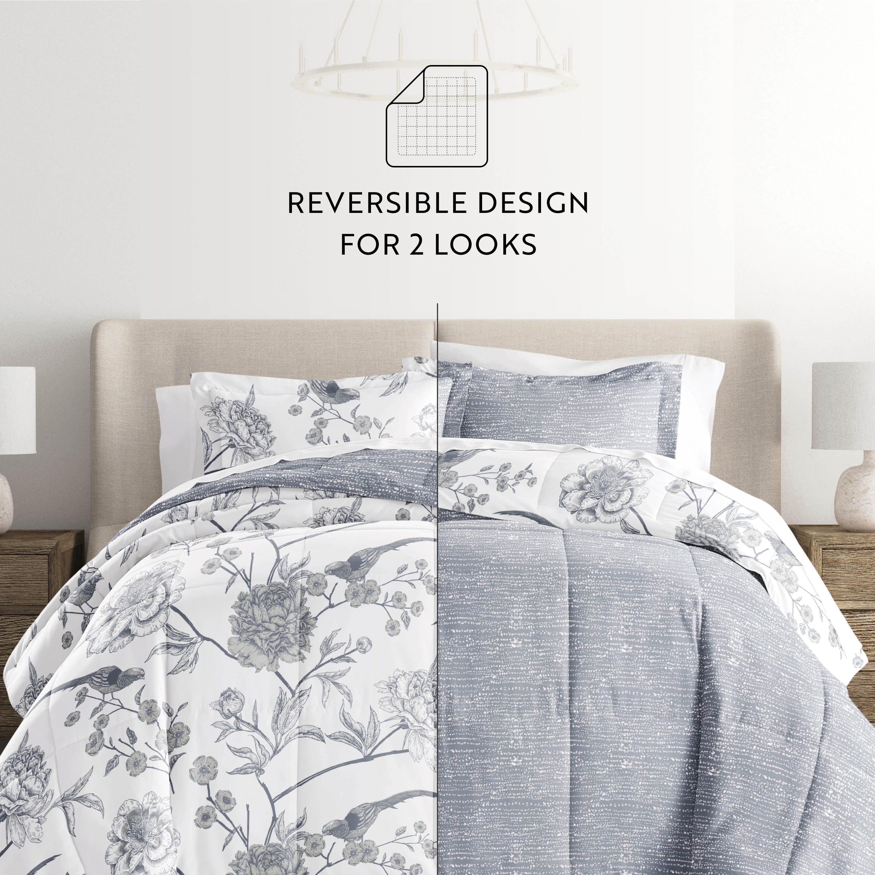 Molly Botanicals Reversible Patterned Down-Alternative Comforter Set
