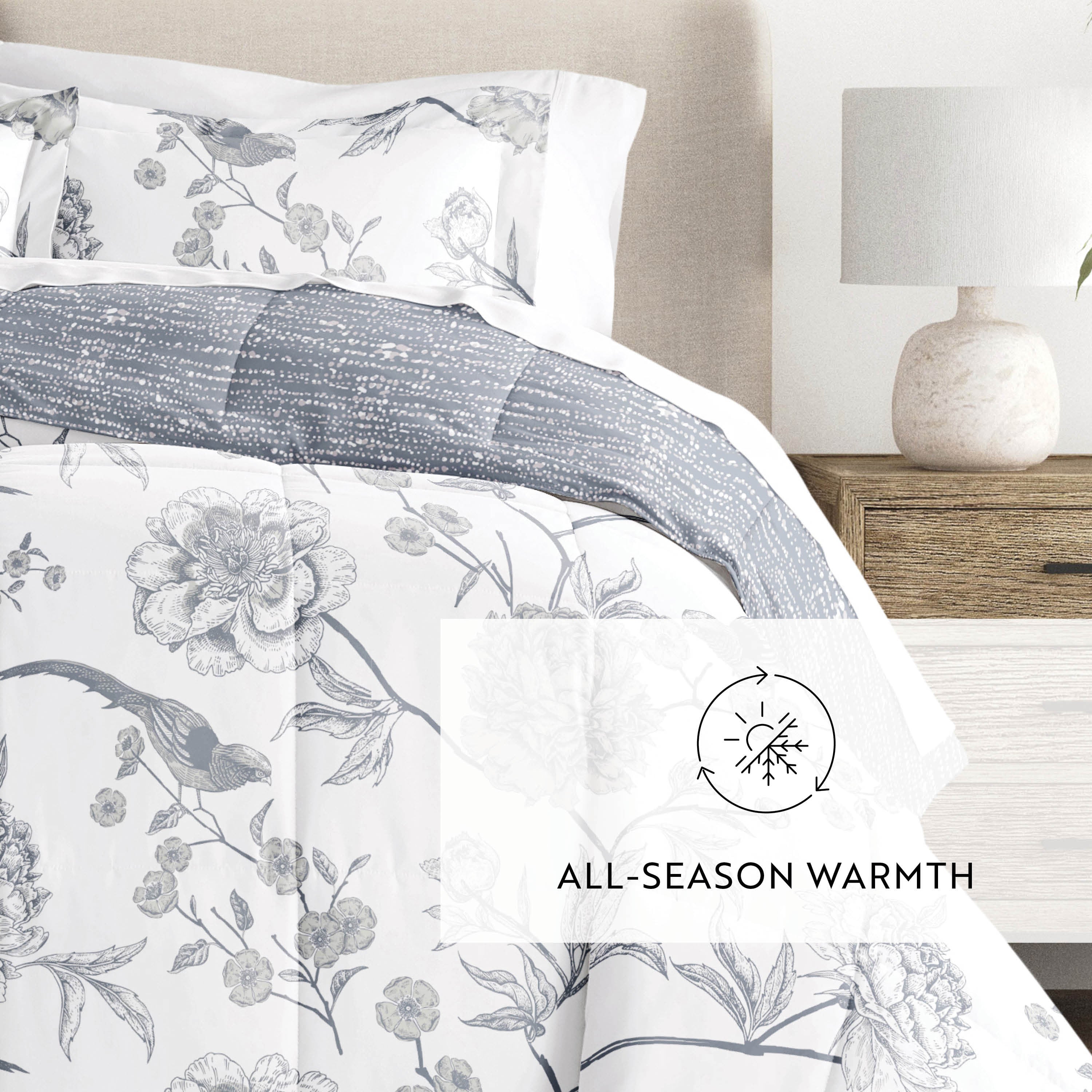 Molly Botanicals Reversible Patterned Down-Alternative Comforter Set