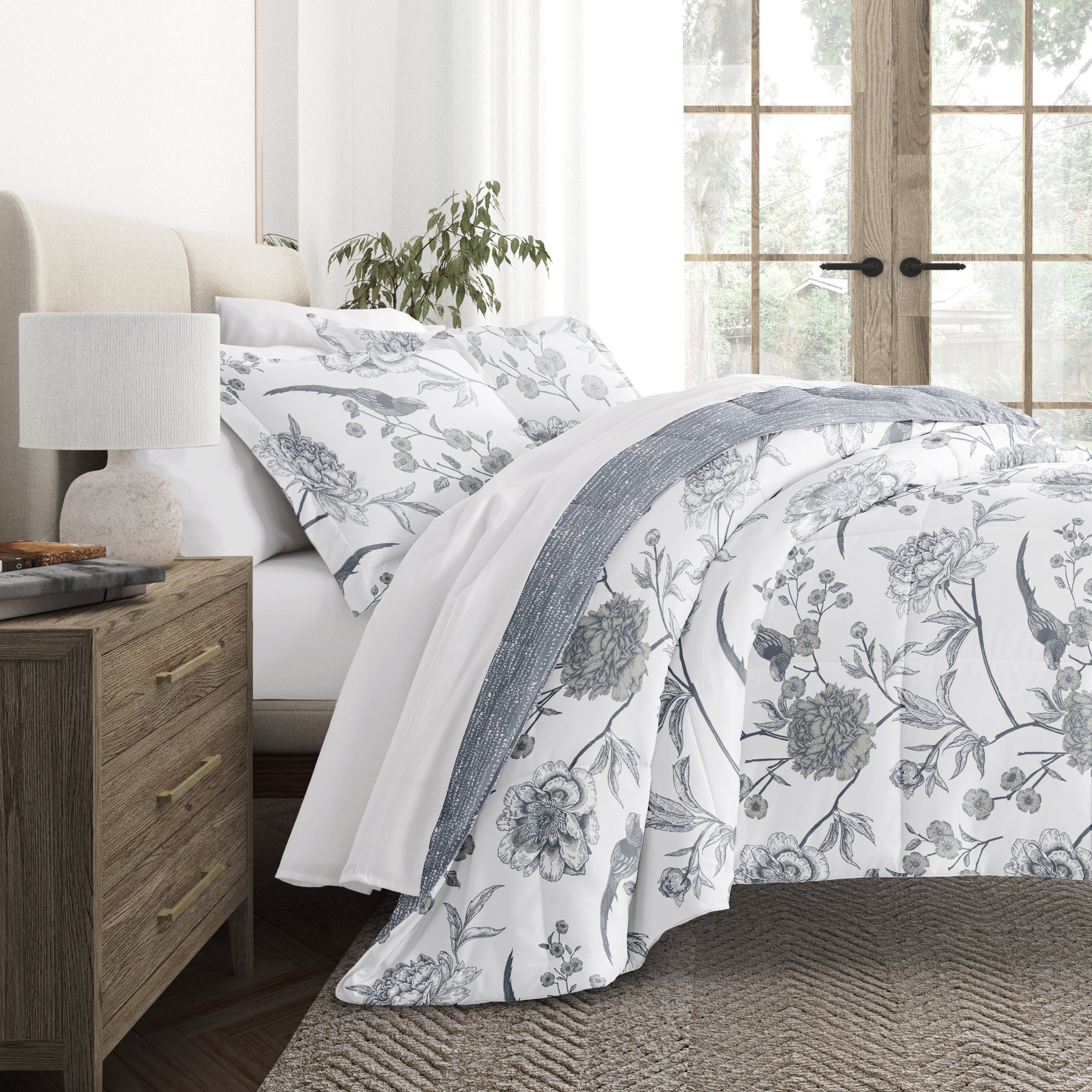 Molly Botanicals Reversible Patterned Down-Alternative Comforter Set