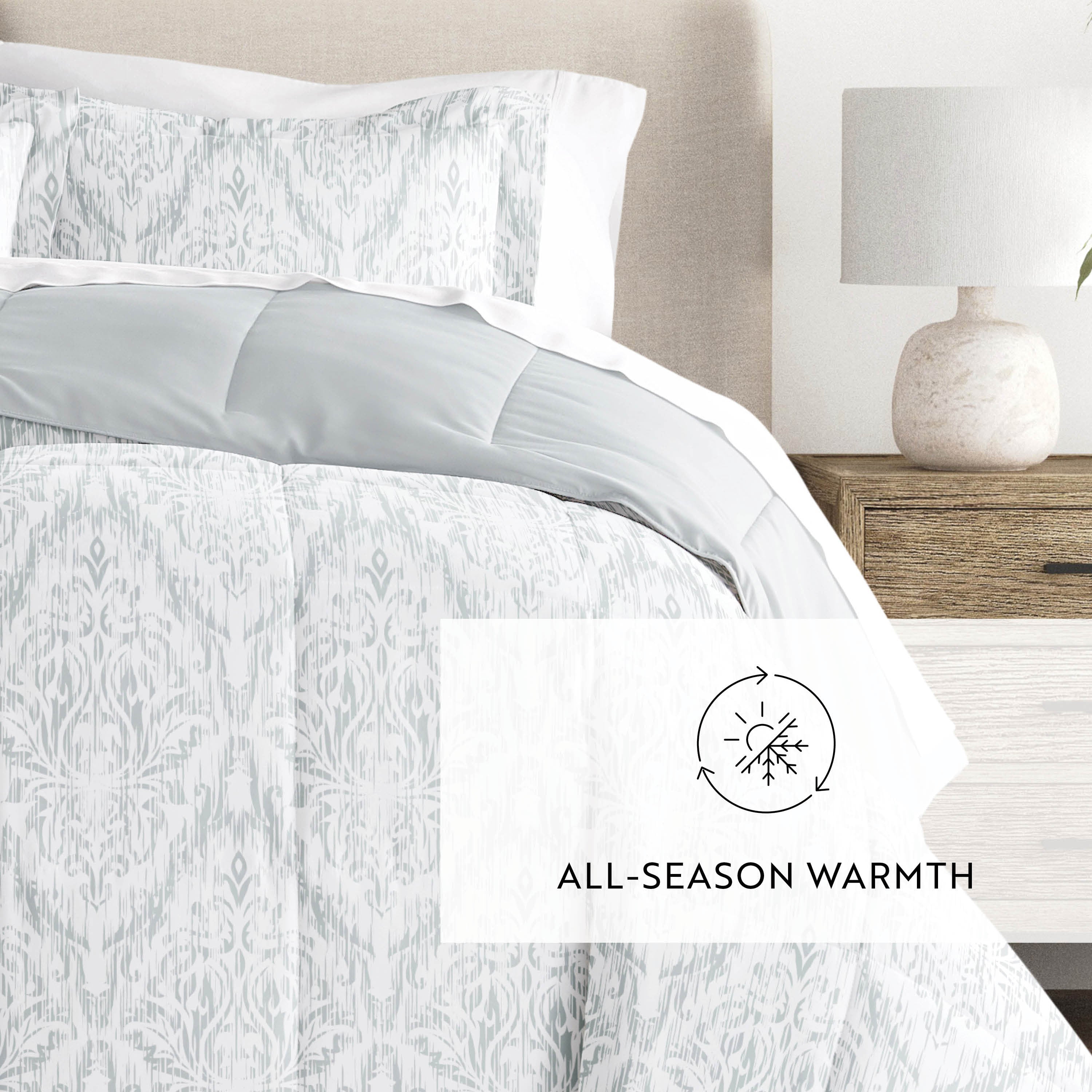 English Countryside Reversible Patterned Down-Alternative Comforter Set