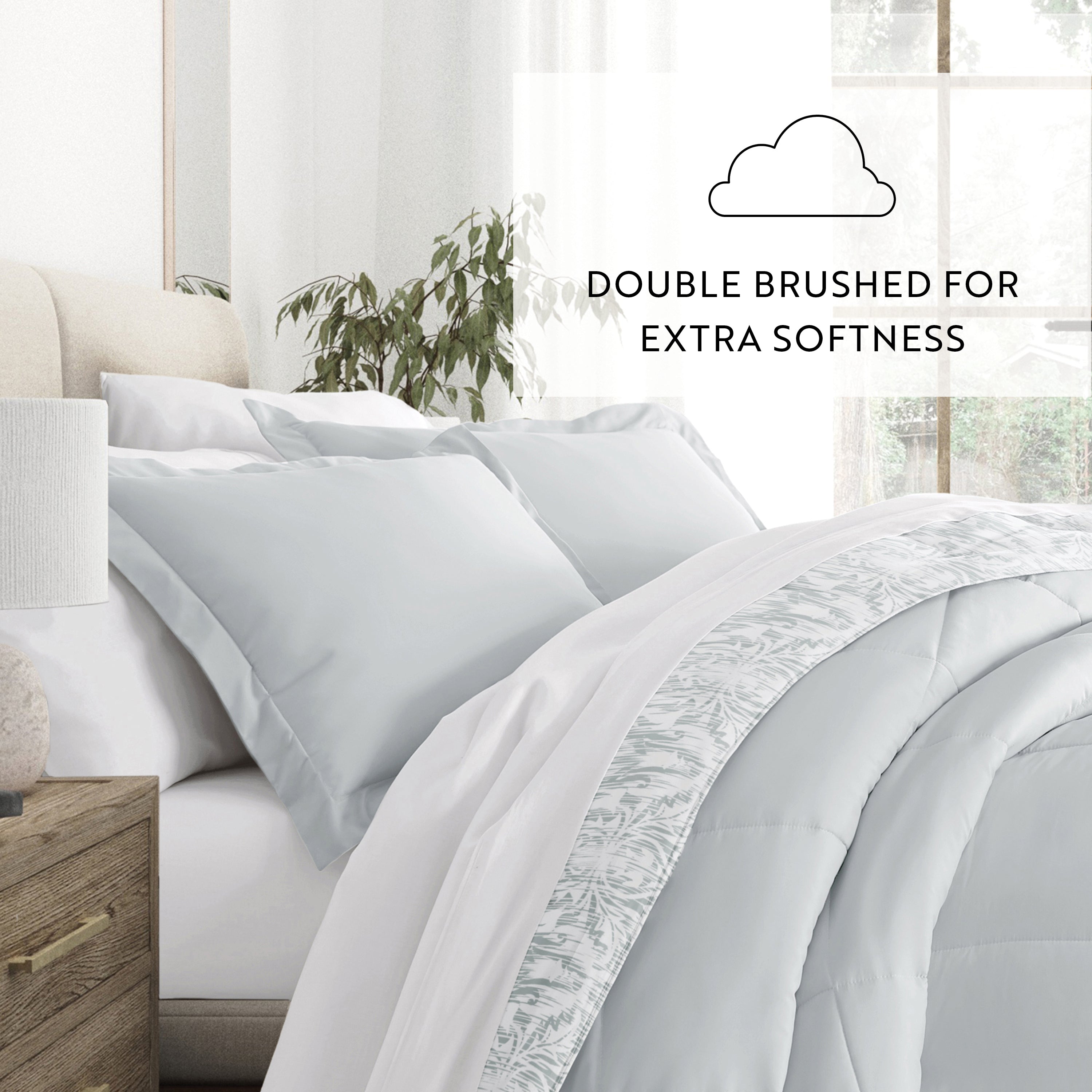 English Countryside Reversible Patterned Down-Alternative Comforter Set