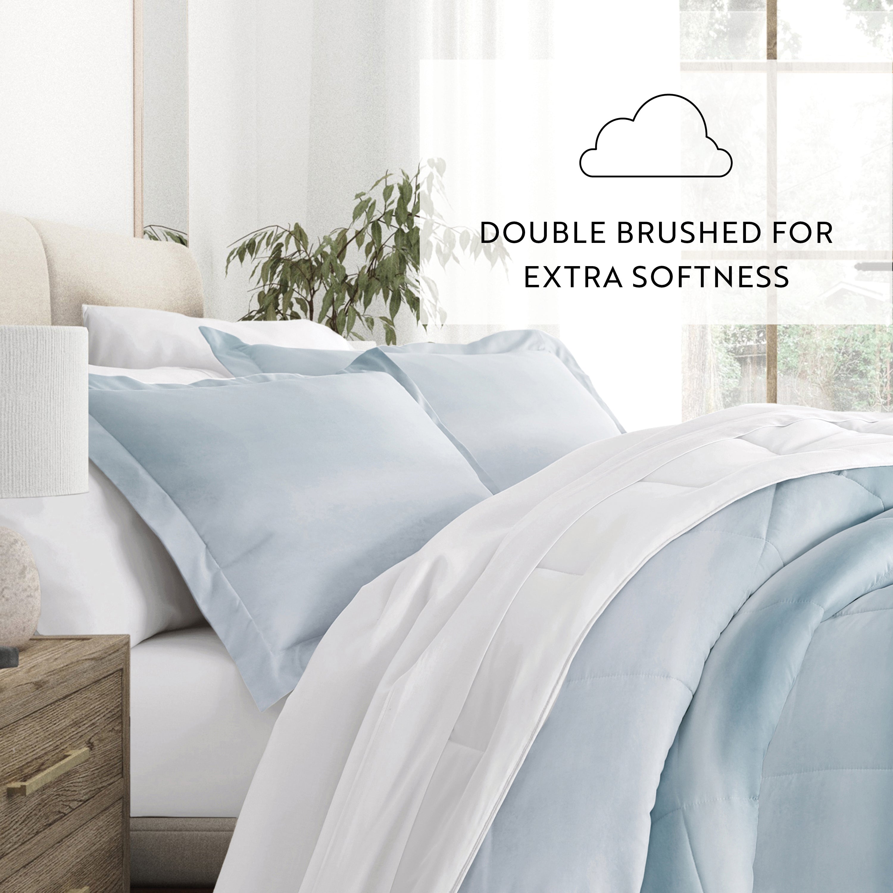 Ocean Waves Reversible Patterned Down-Alternative Comforter Set