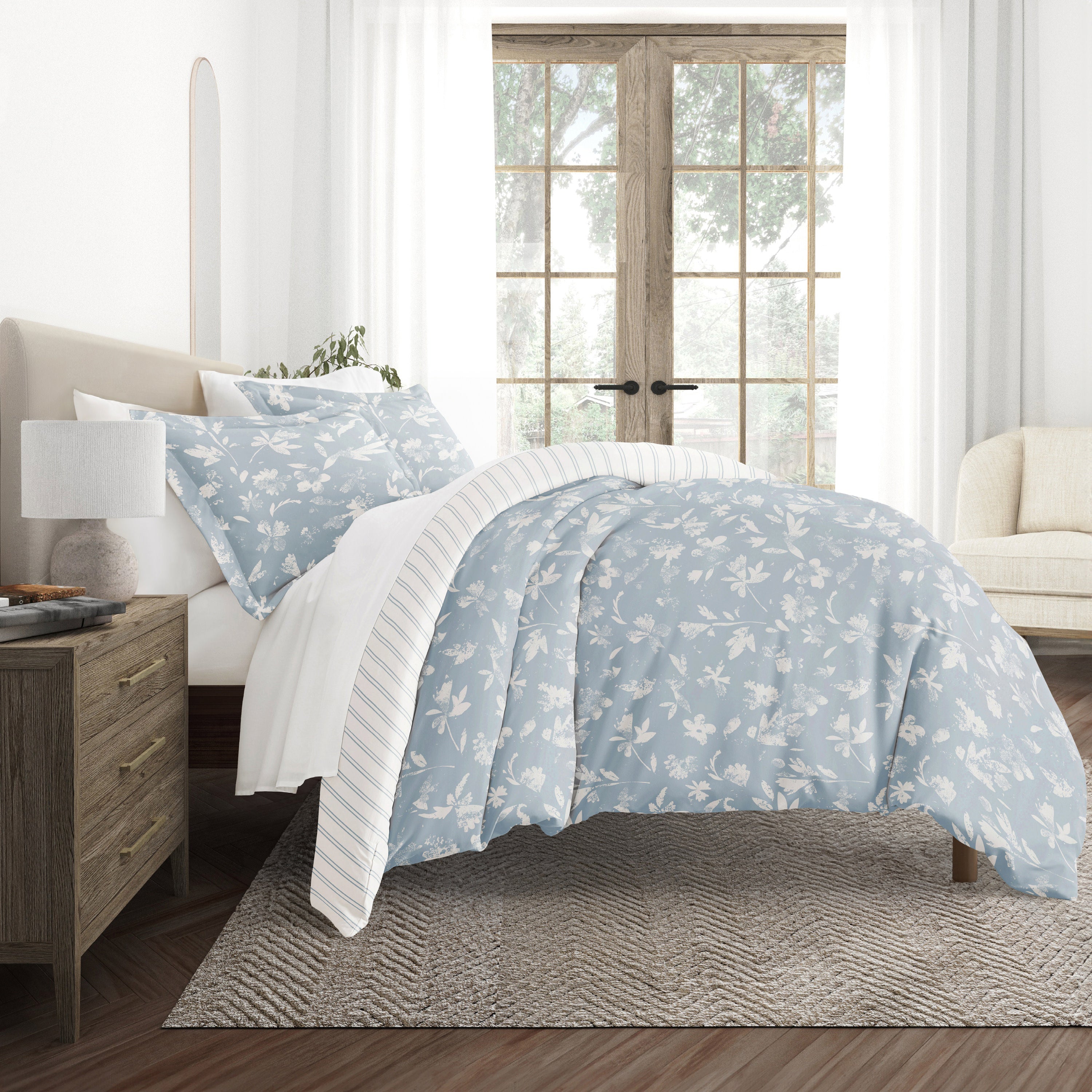 Country Home Patterned Reversible Duvet Cover Set