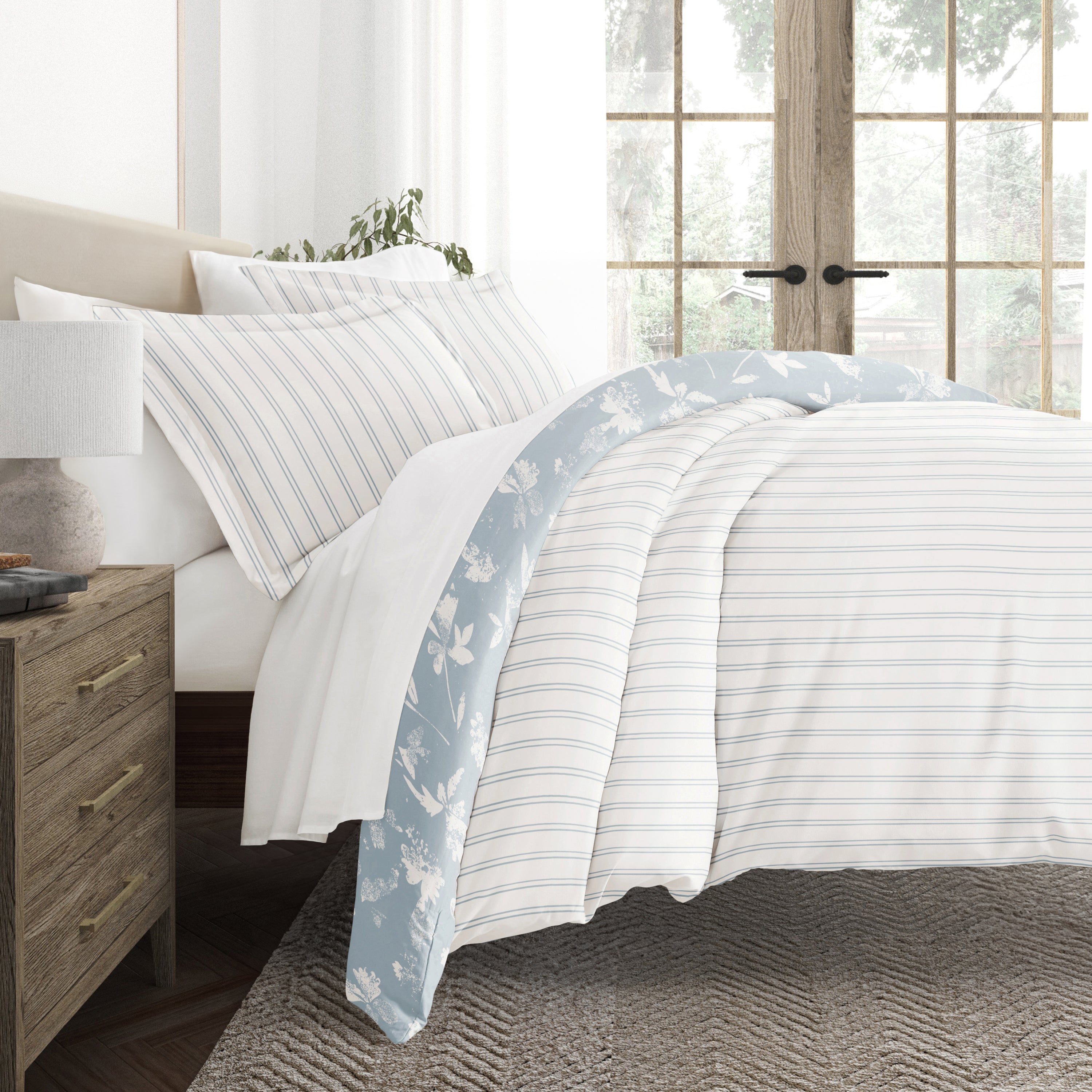 Country Home Patterned Reversible Duvet Cover Set