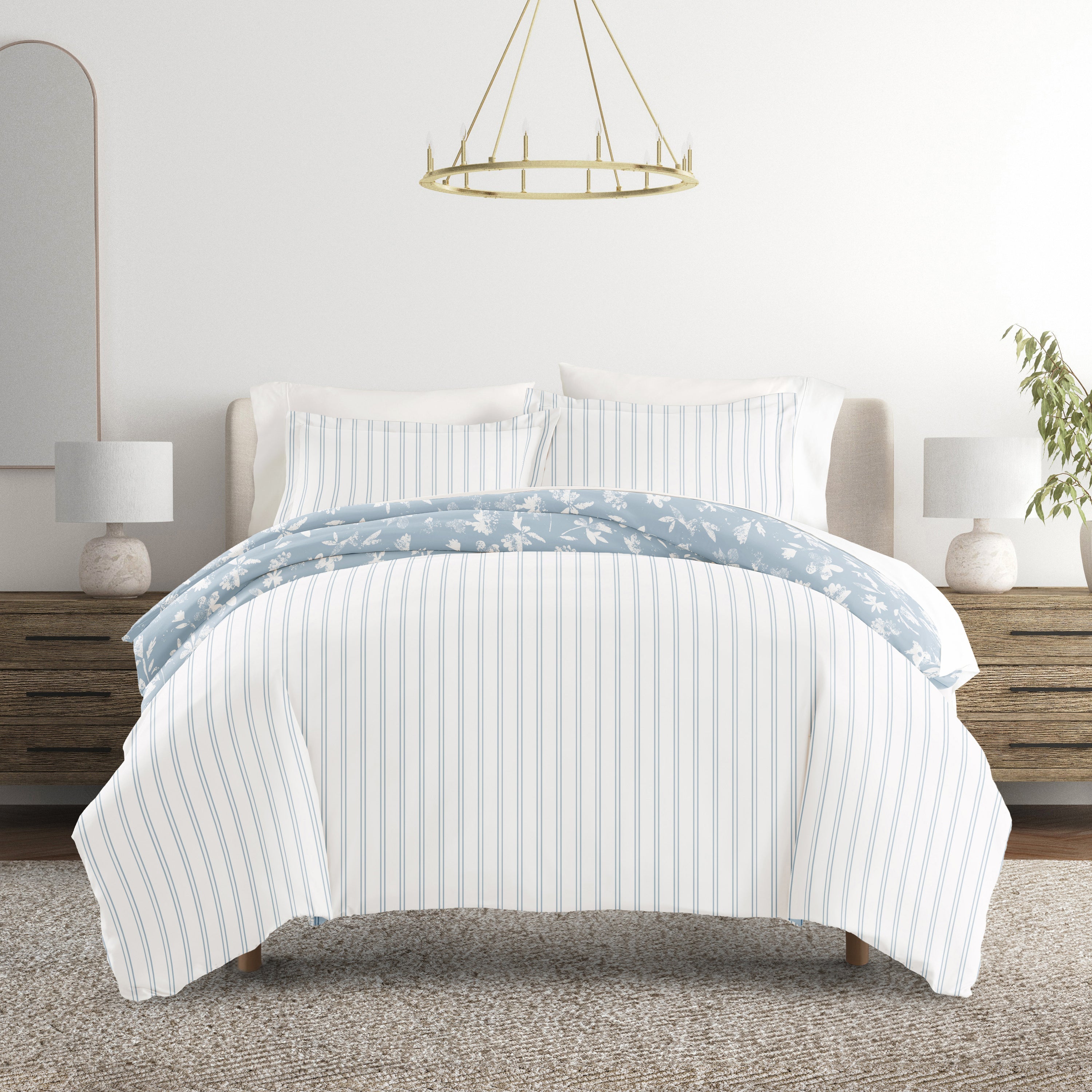 Country Home Patterned Reversible Duvet Cover Set