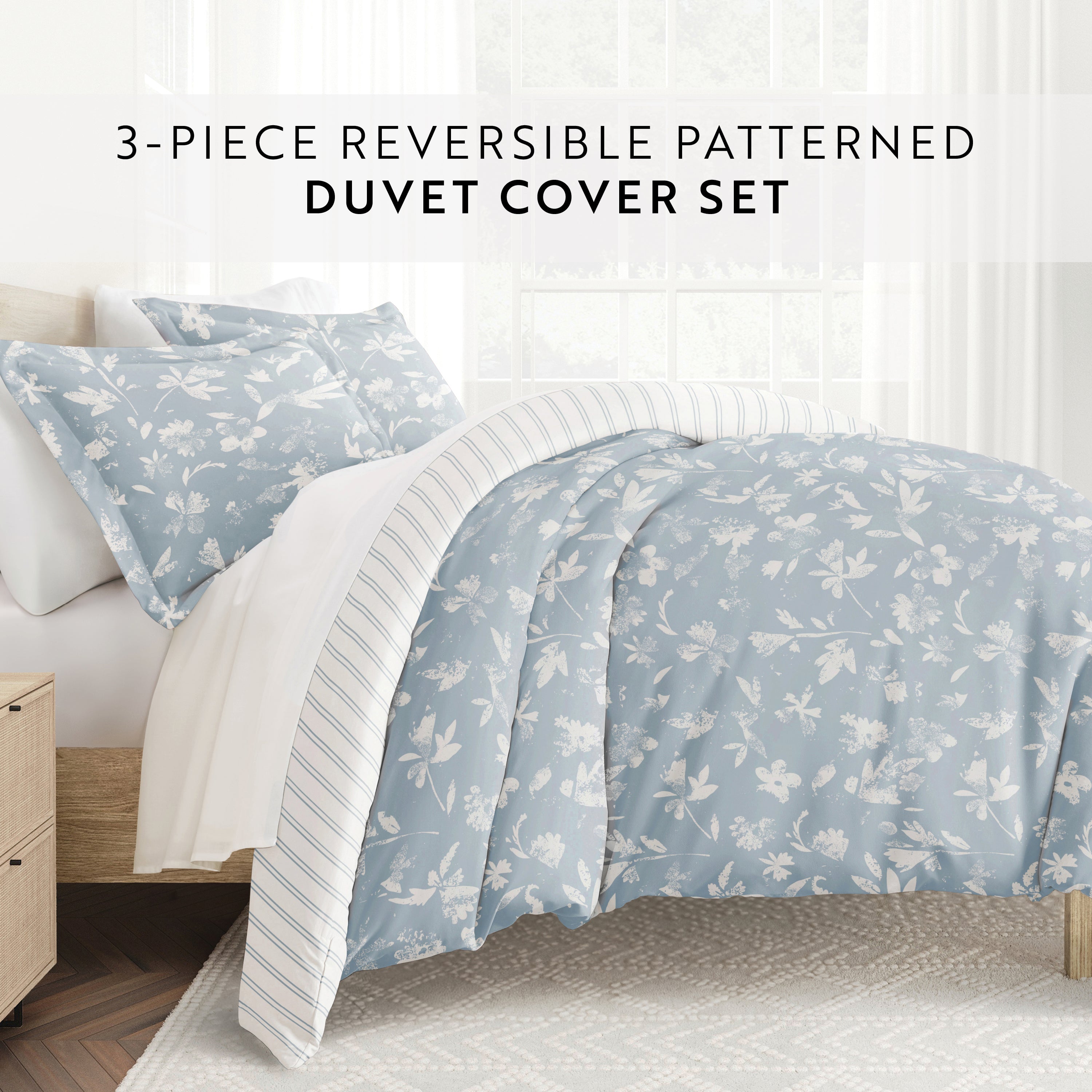 Country Home Patterned Reversible Duvet Cover Set