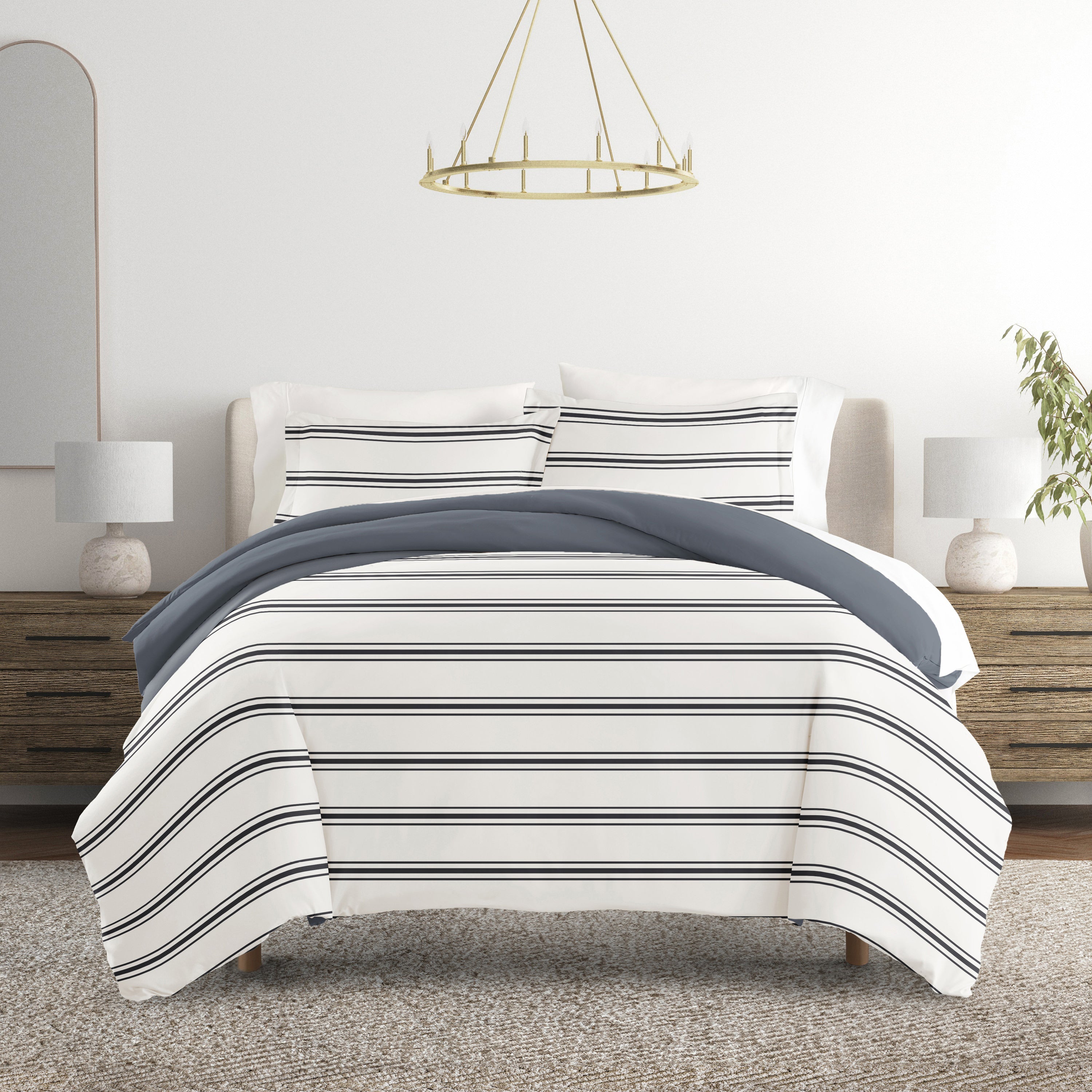 Desert Stripe Patterned Reversible Duvet Cover Set