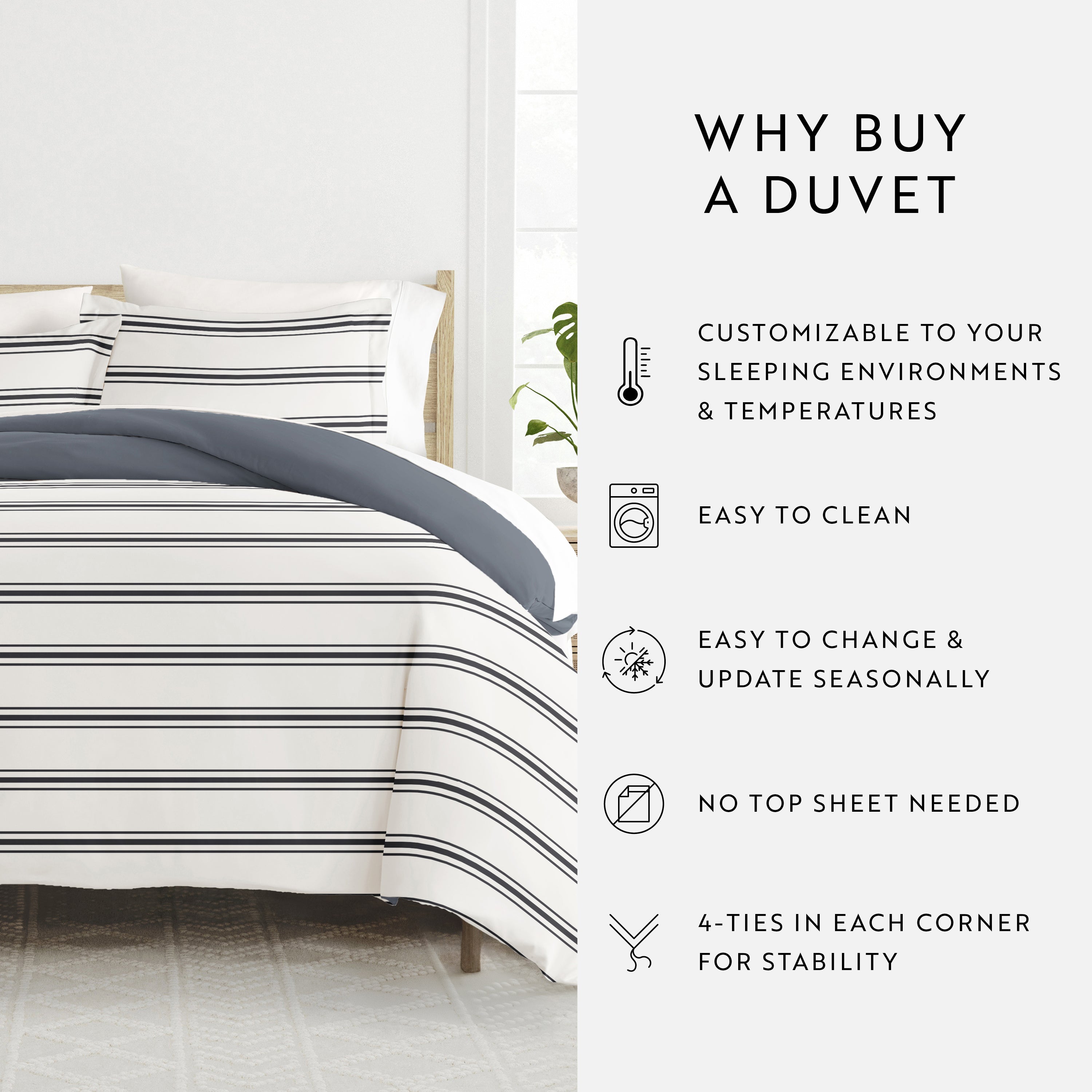 Desert Stripe Patterned Reversible Duvet Cover Set