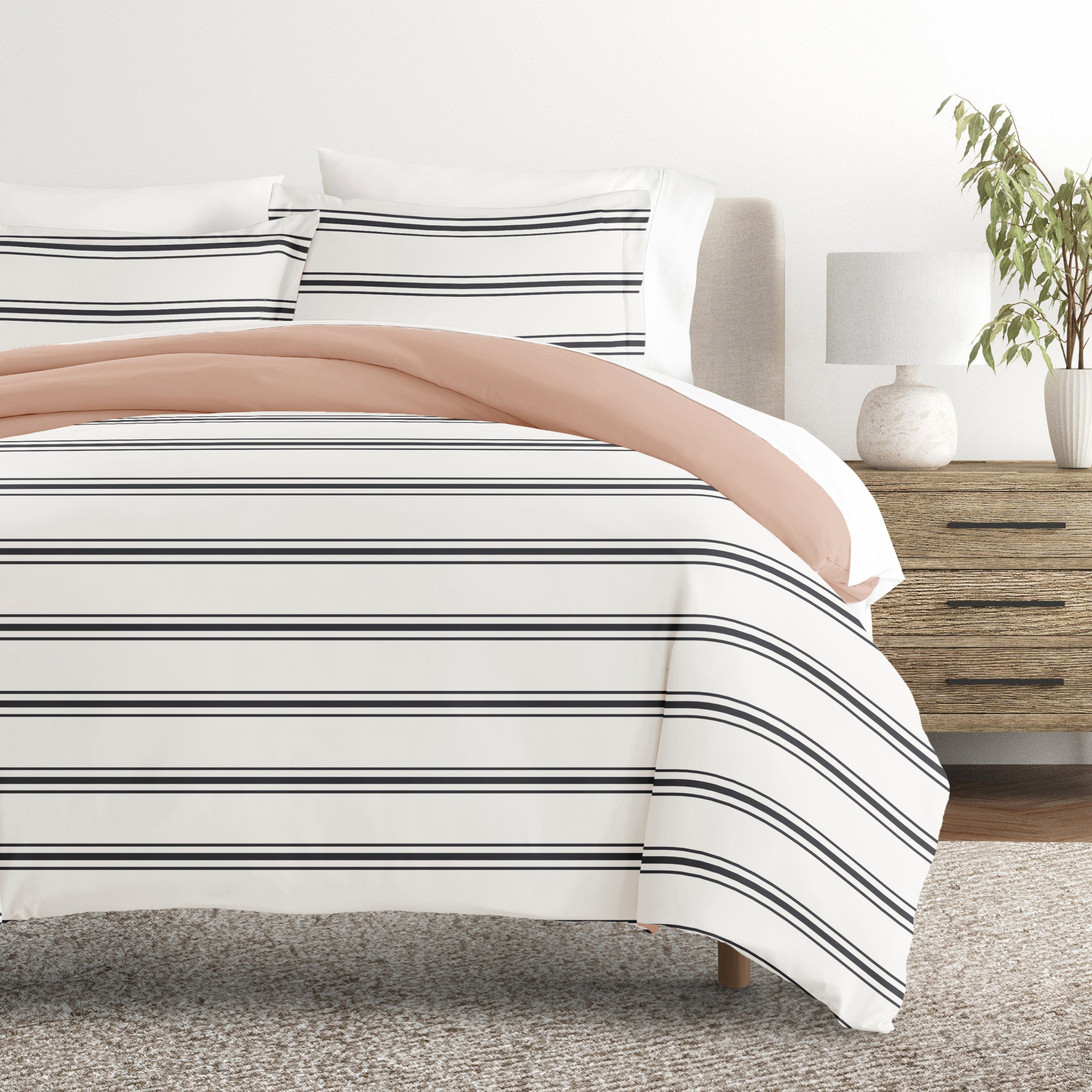 Desert Stripe Patterned Reversible Duvet Cover Set