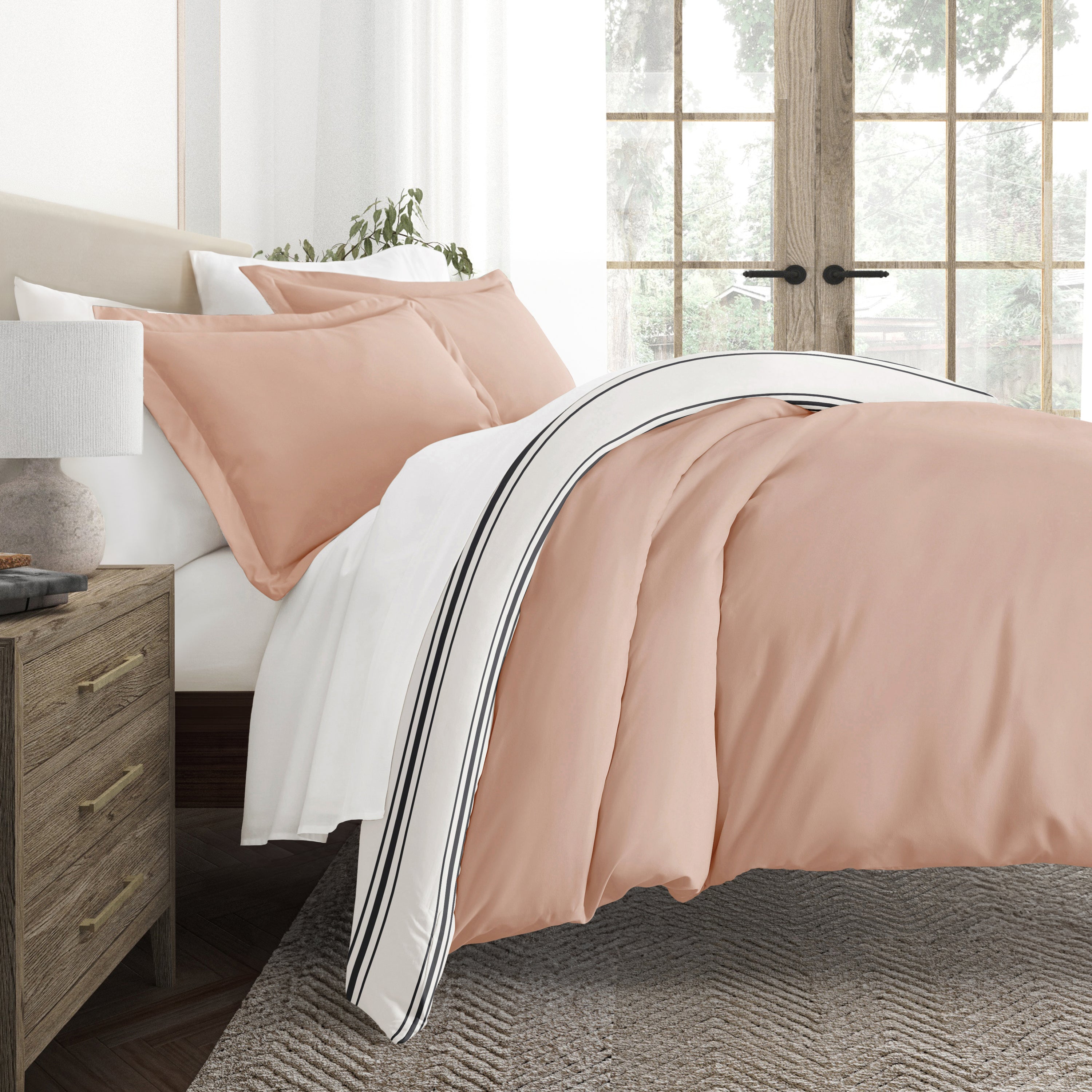 Desert Stripe Patterned Reversible Duvet Cover Set