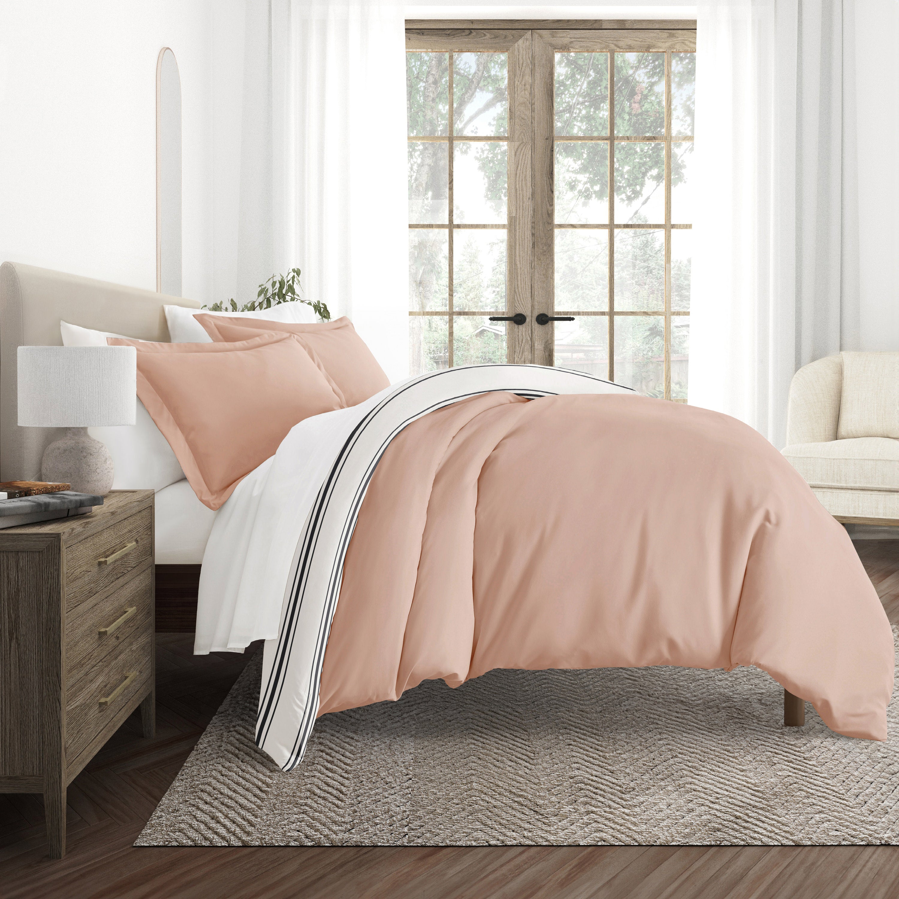 Desert Stripe Patterned Reversible Duvet Cover Set