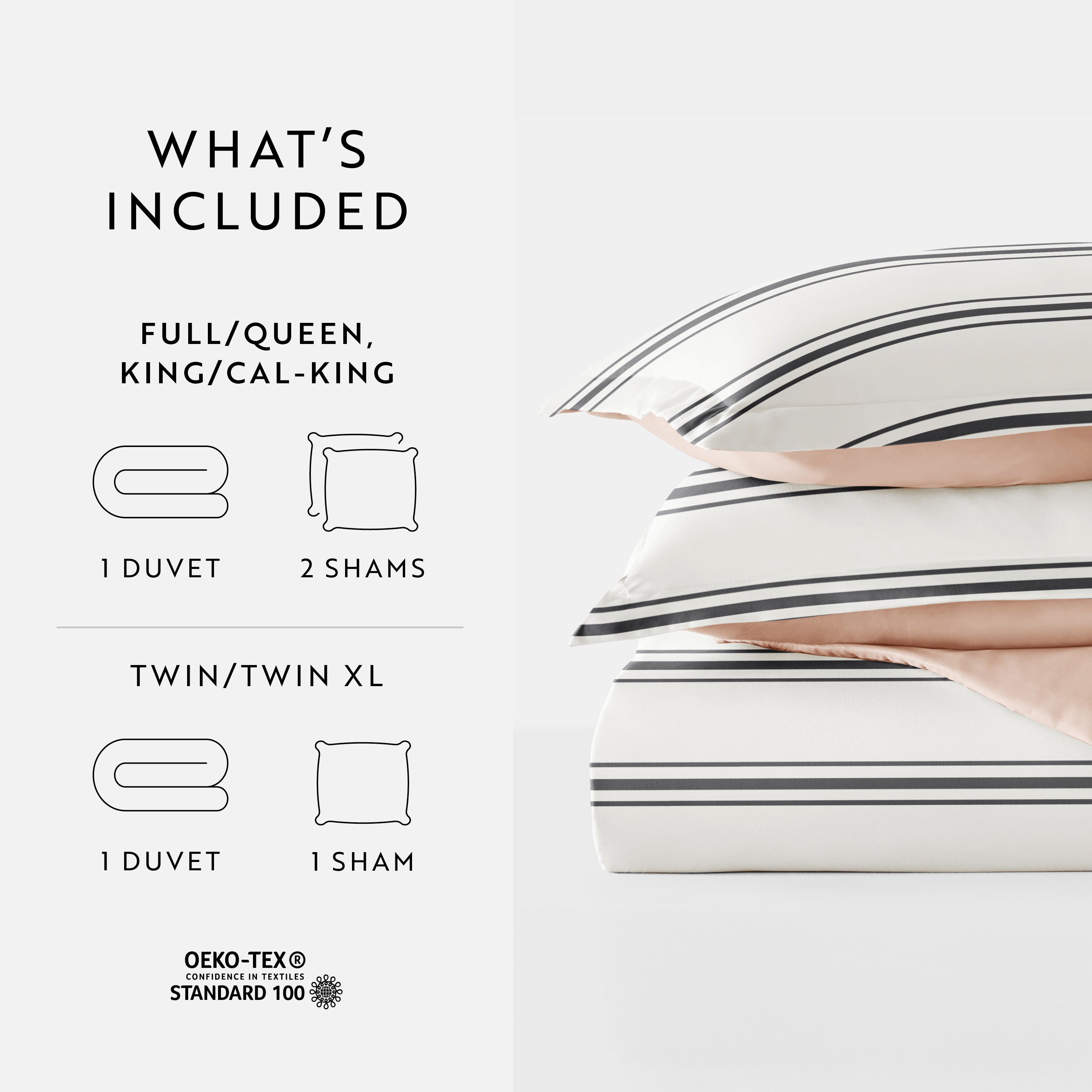 Desert Stripe Patterned Reversible Duvet Cover Set