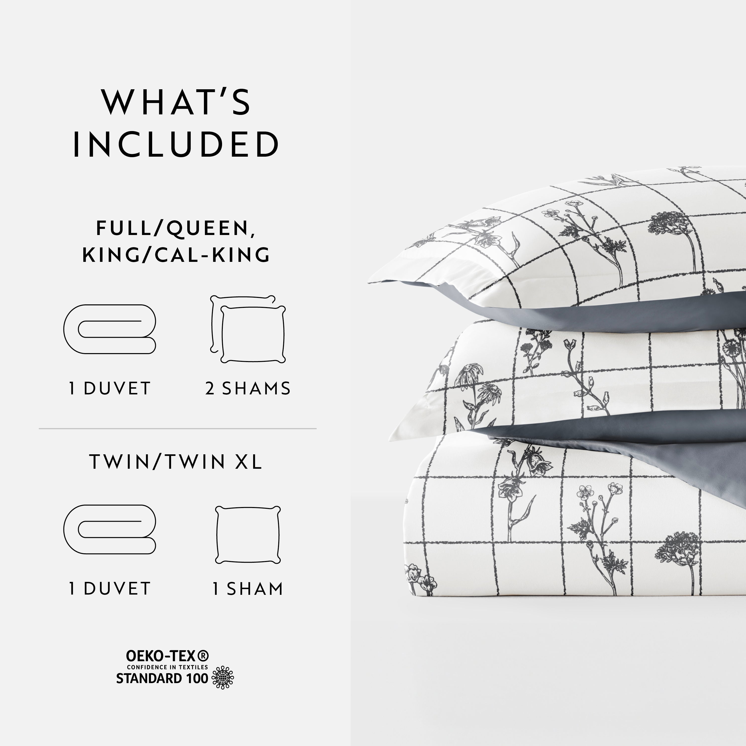 Flower Field Patterned Reversible Duvet Cover Set