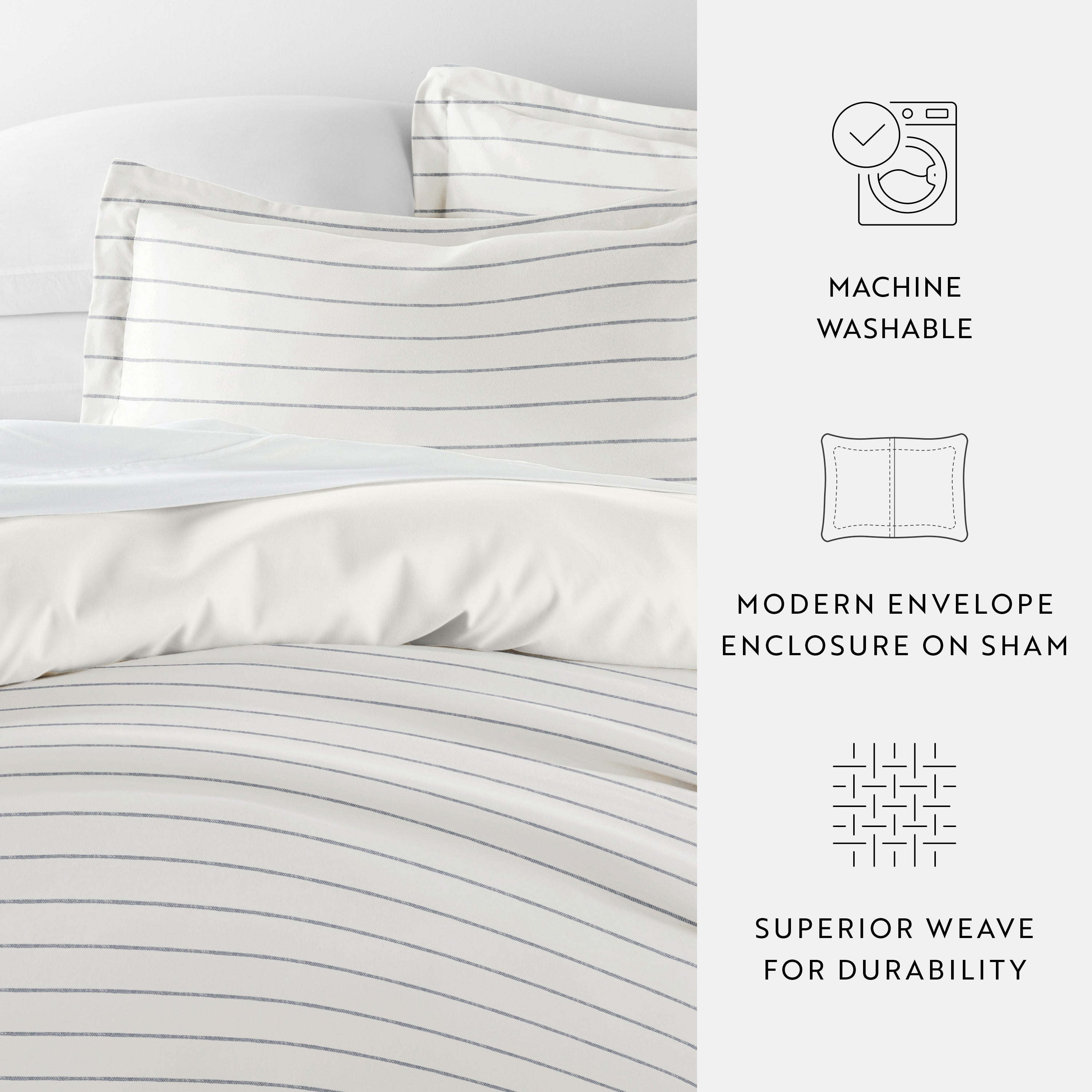 Harbor Stripe Patterned Reversible Duvet Cover Set