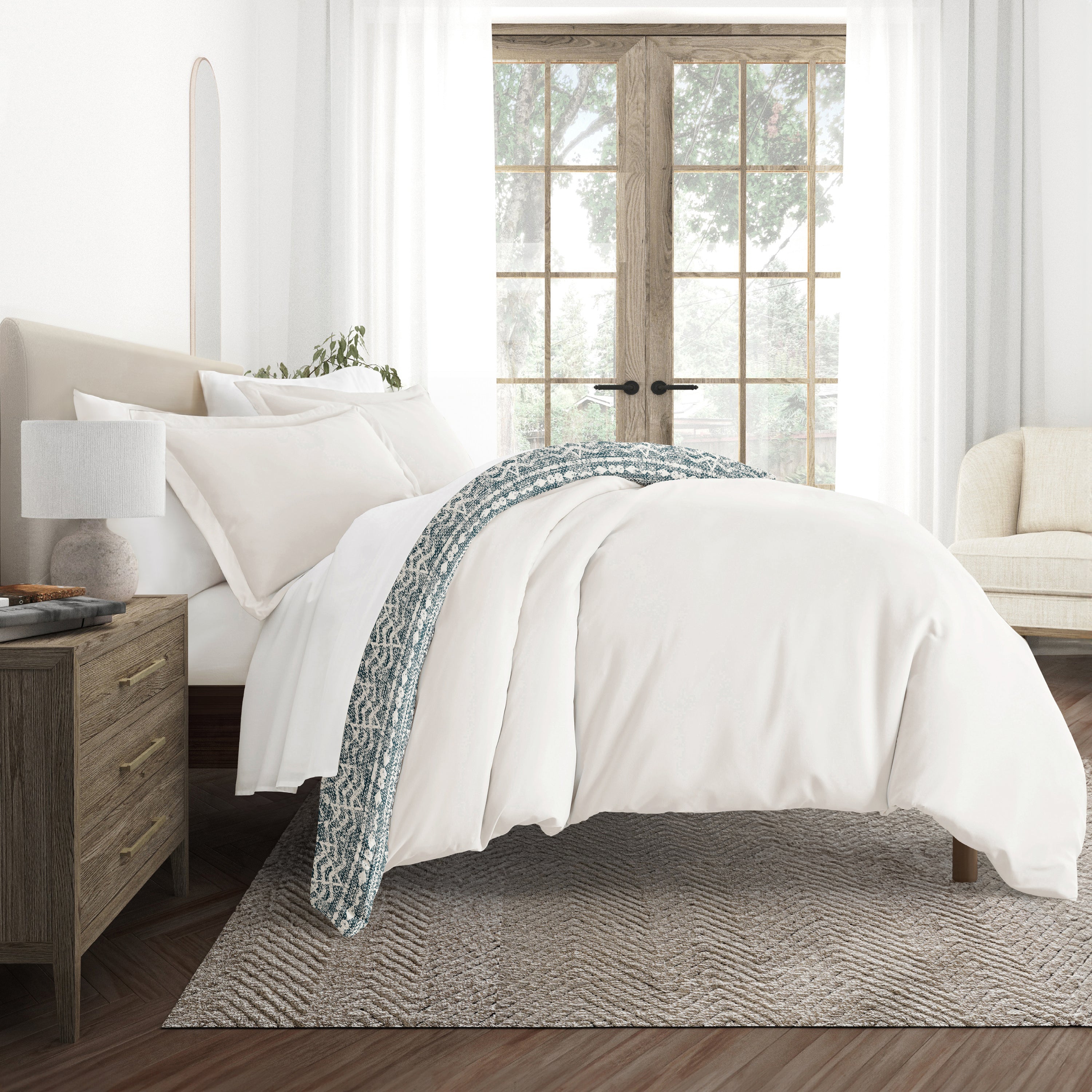 Modern Rustic Patterned Reversible Duvet Cover Set