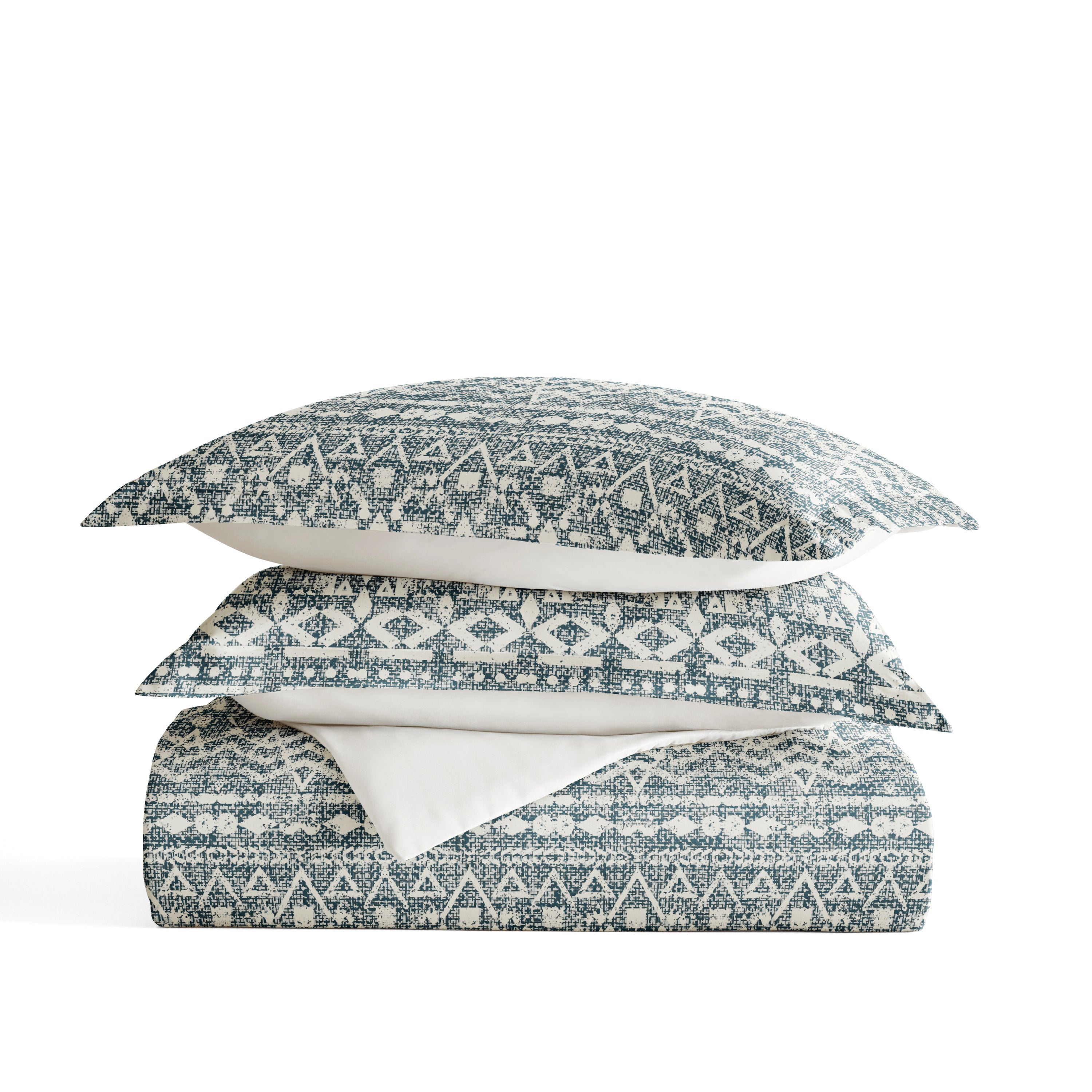 Modern Rustic Patterned Reversible Duvet Cover Set