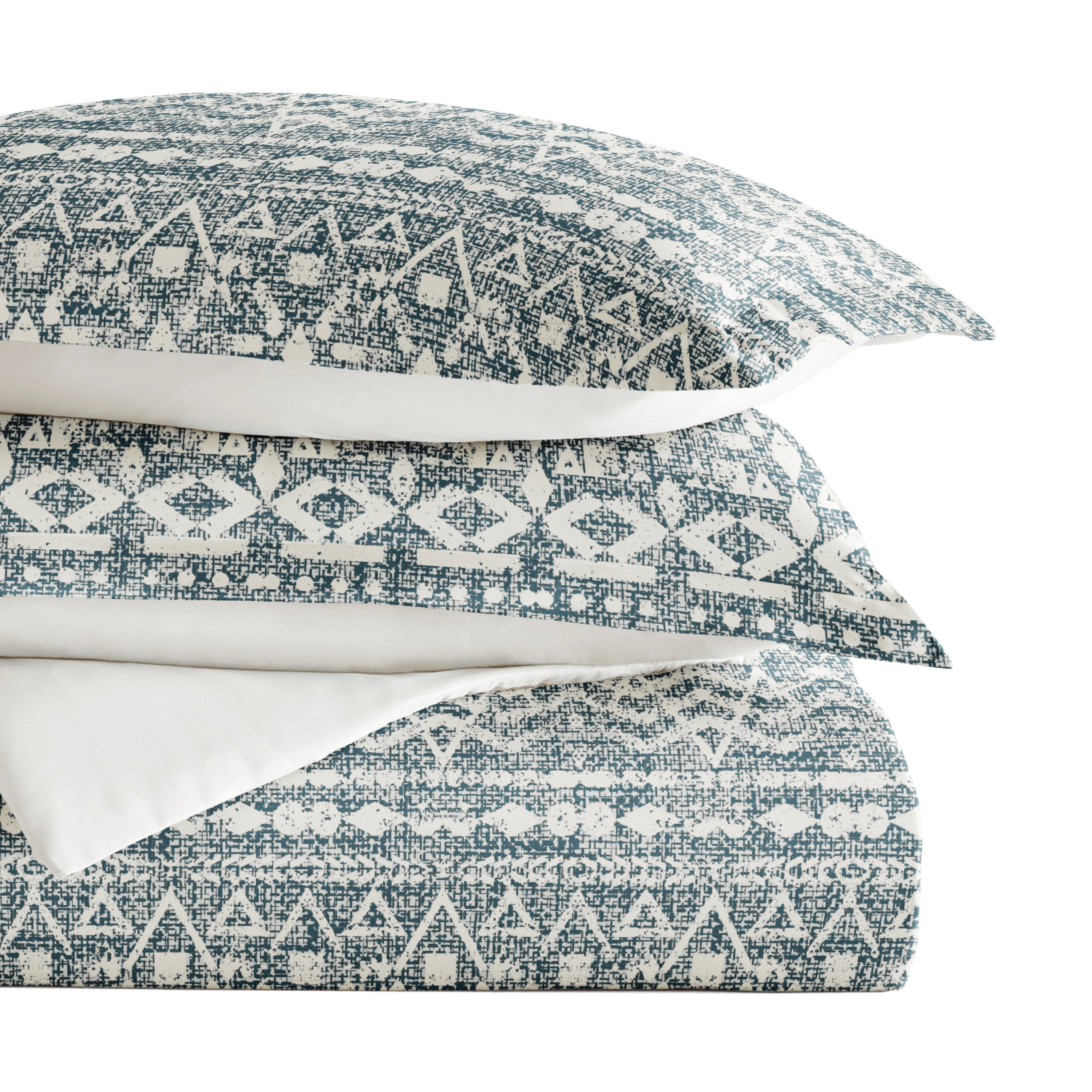 Modern Rustic Patterned Reversible Duvet Cover Set