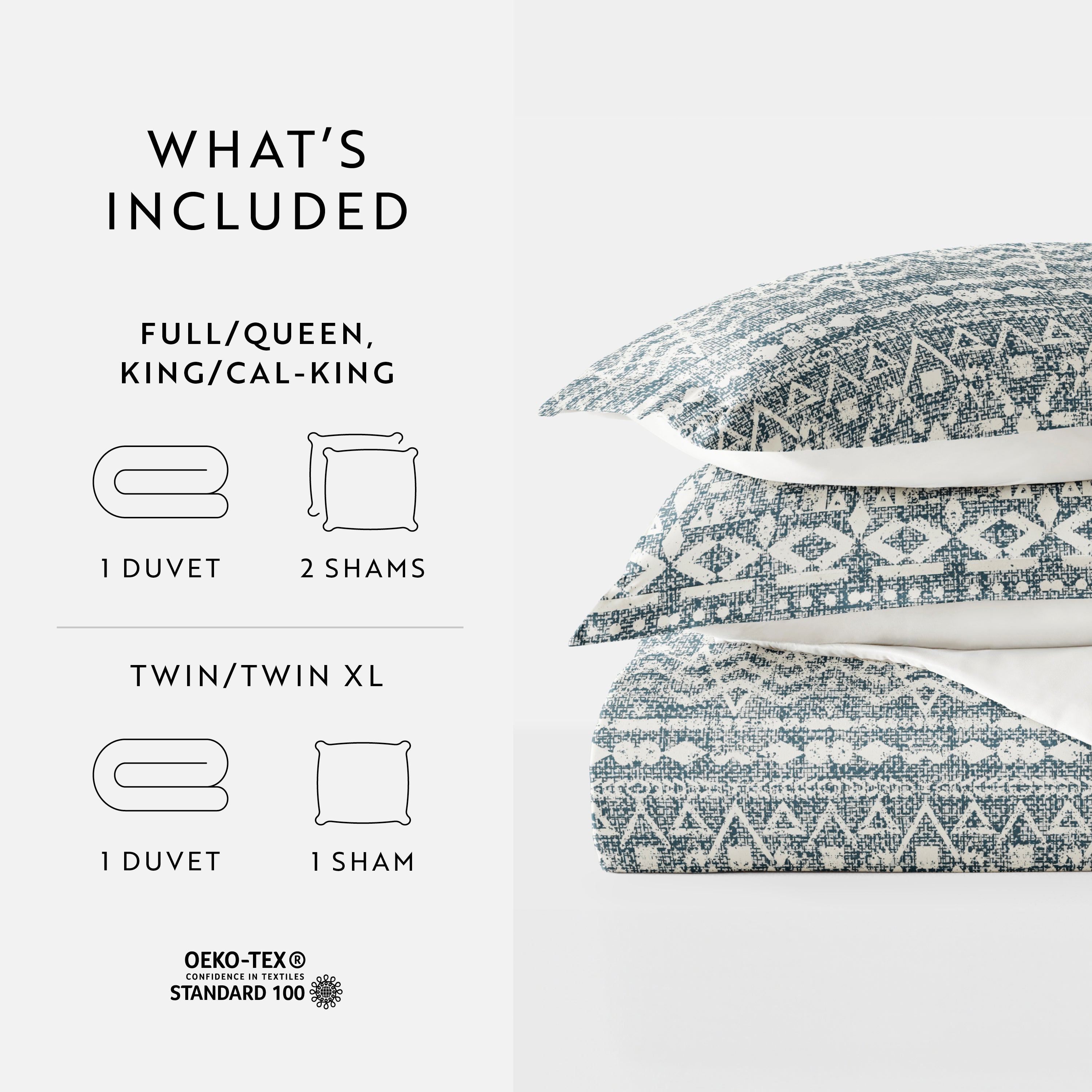 Modern Rustic Patterned Reversible Duvet Cover Set