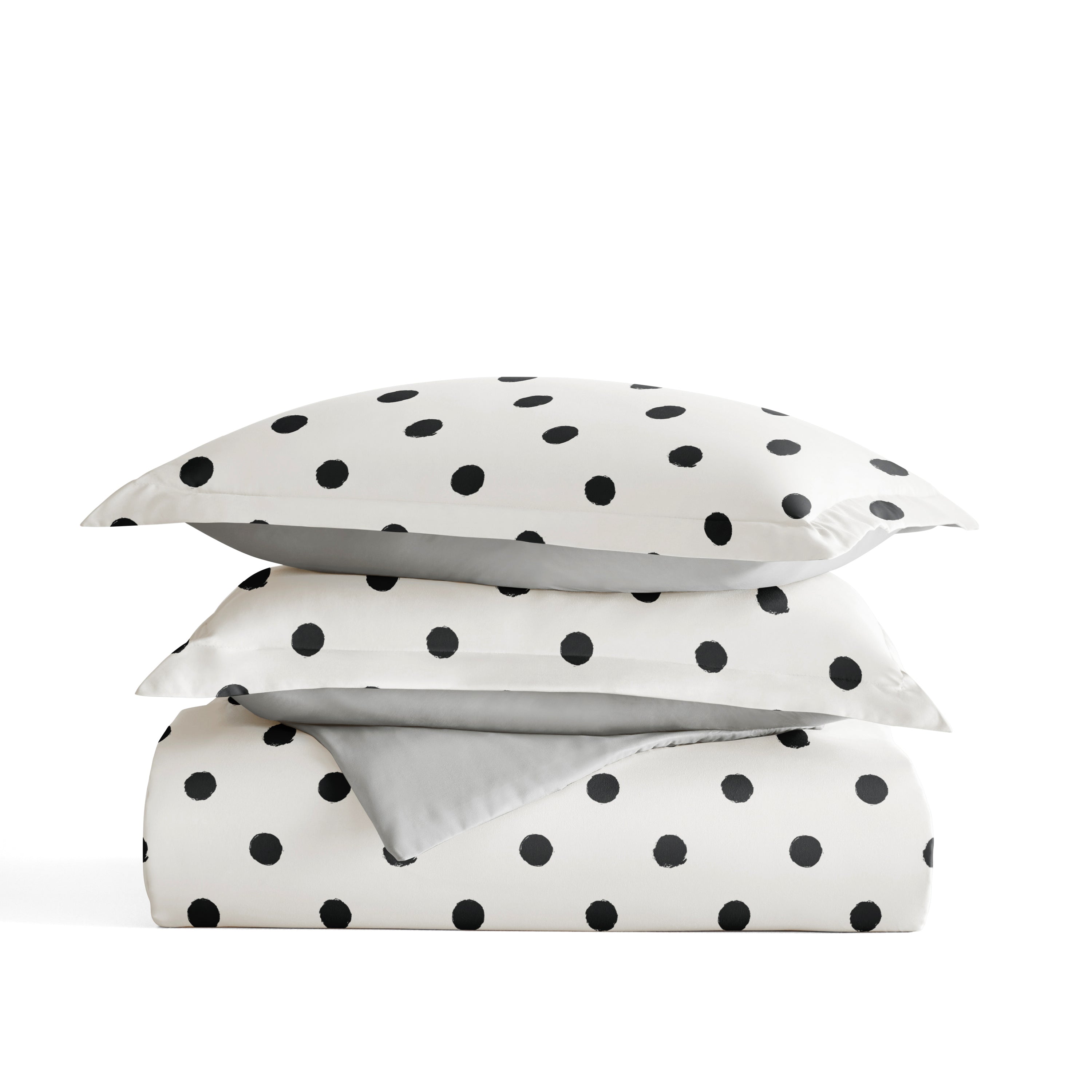 Painted Polkadot Patterned Reversible Duvet Cover Set