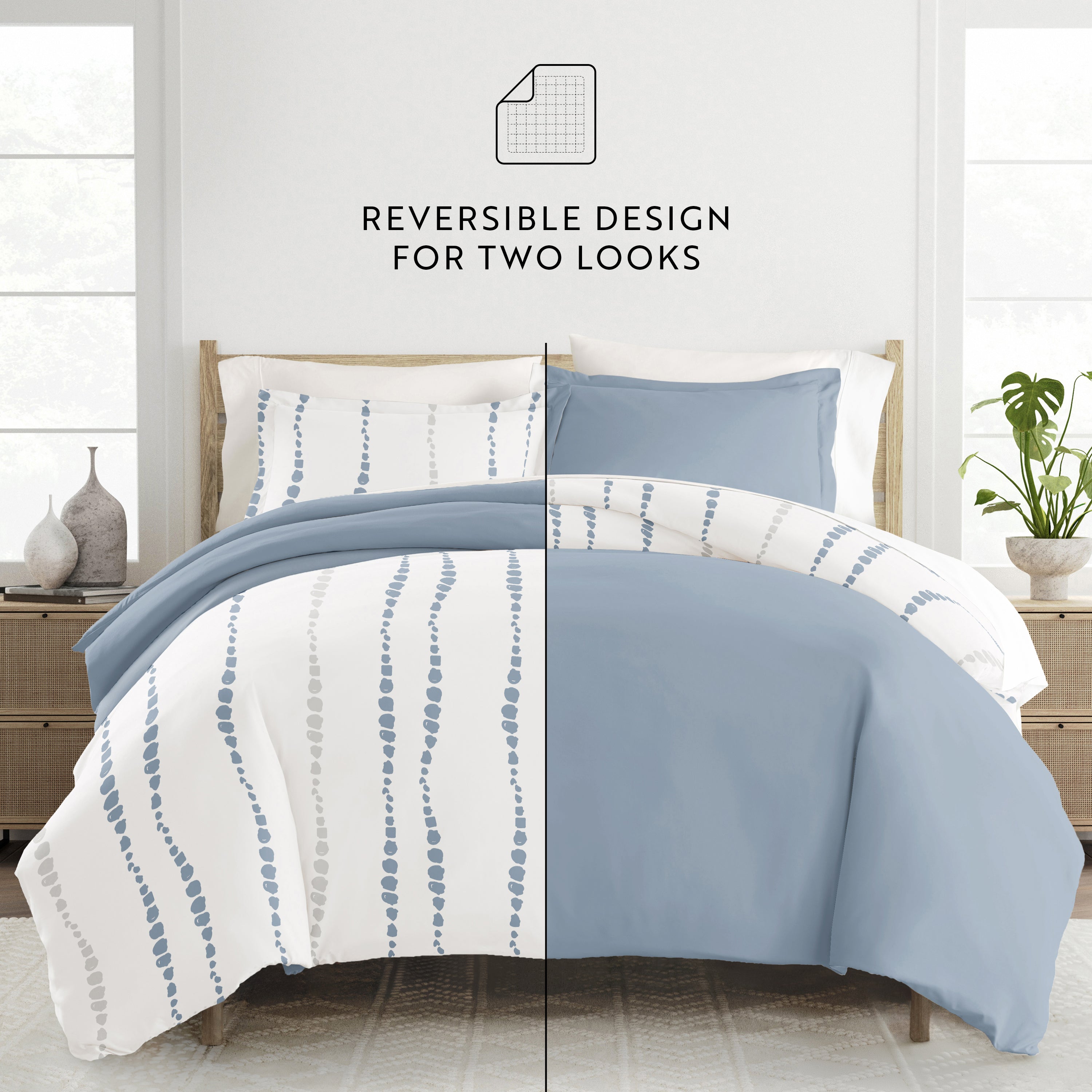Urban Vibe Patterned Reversible Duvet Cover Set