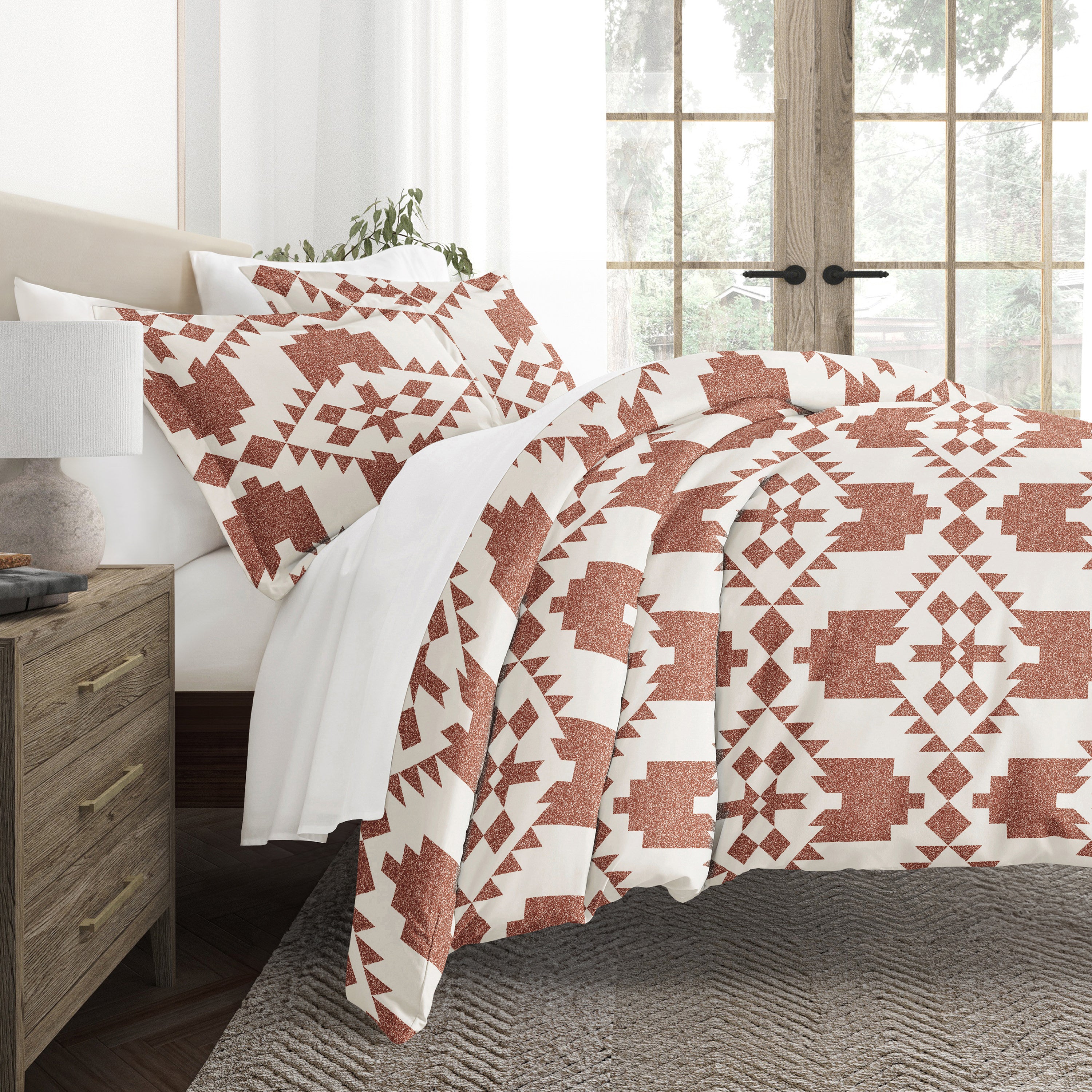 Adobe Diamond Patterned Duvet Cover Set