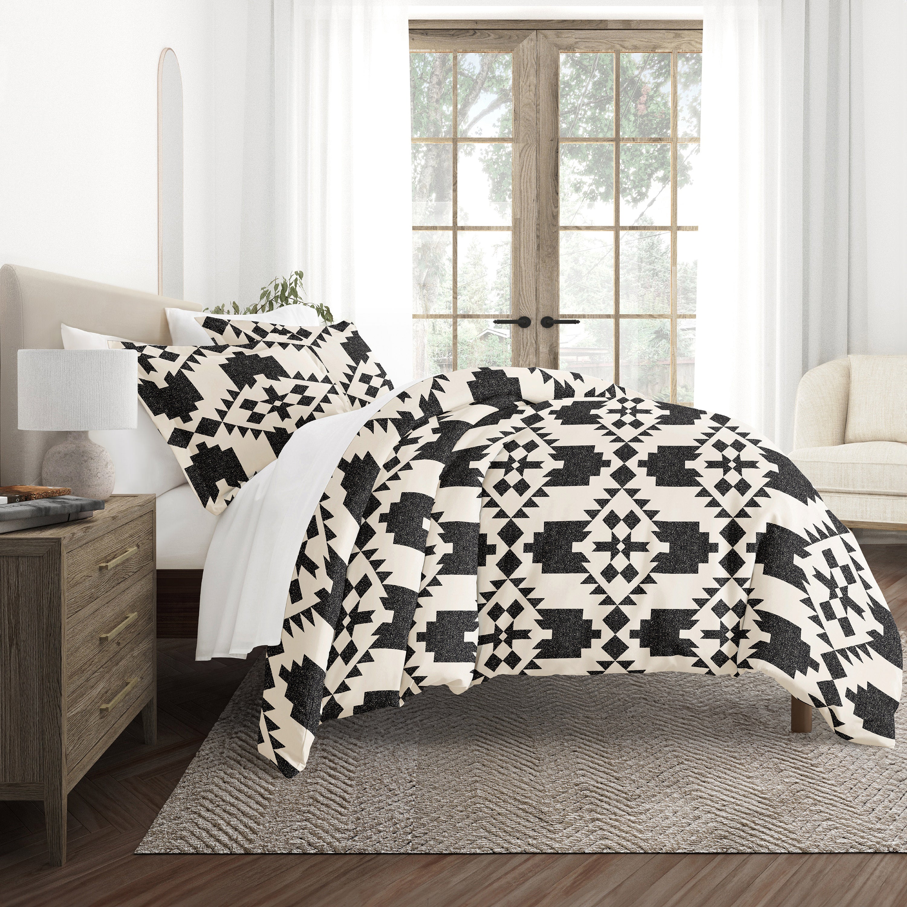 Adobe Diamond Patterned Duvet Cover Set
