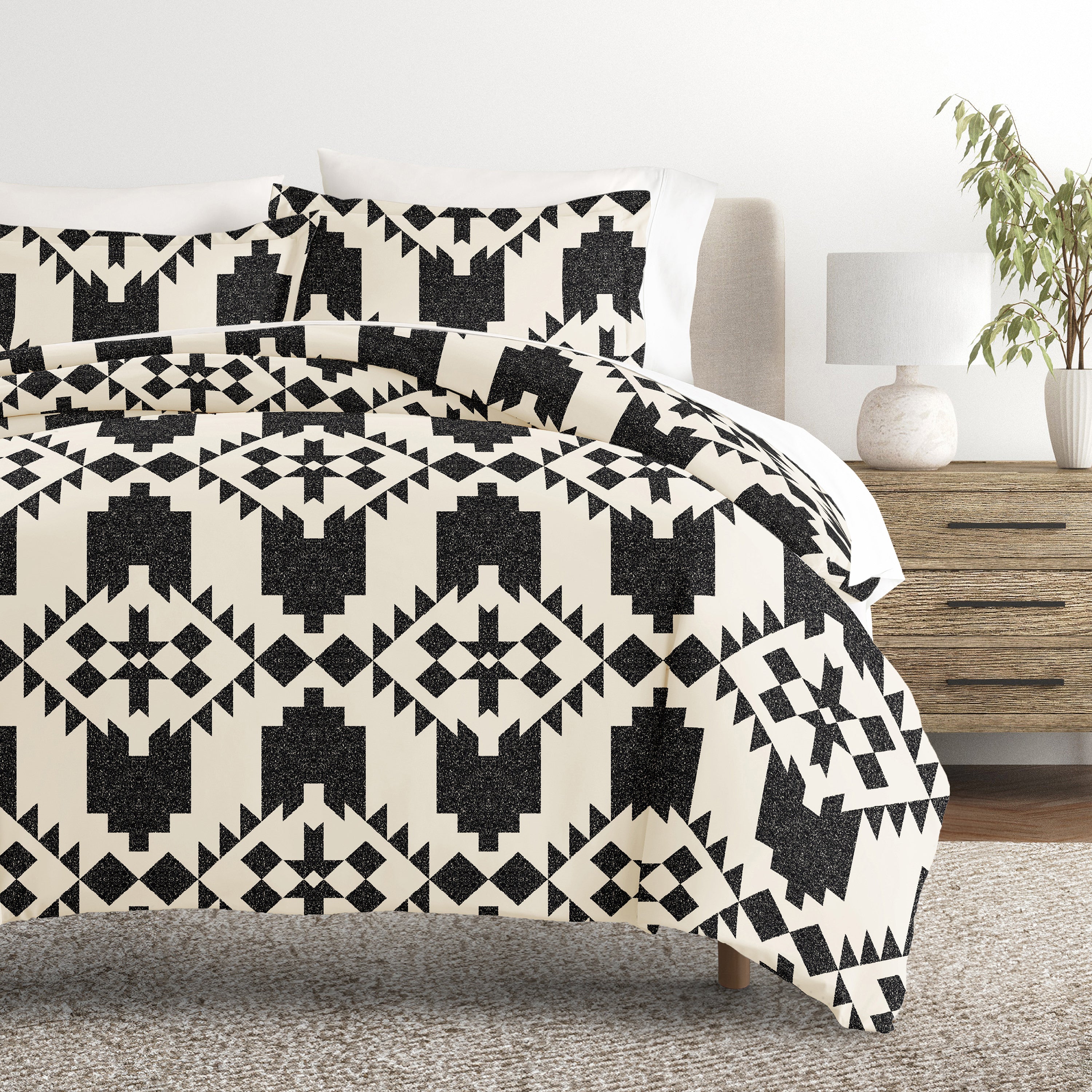 Adobe Diamond Patterned Duvet Cover Set