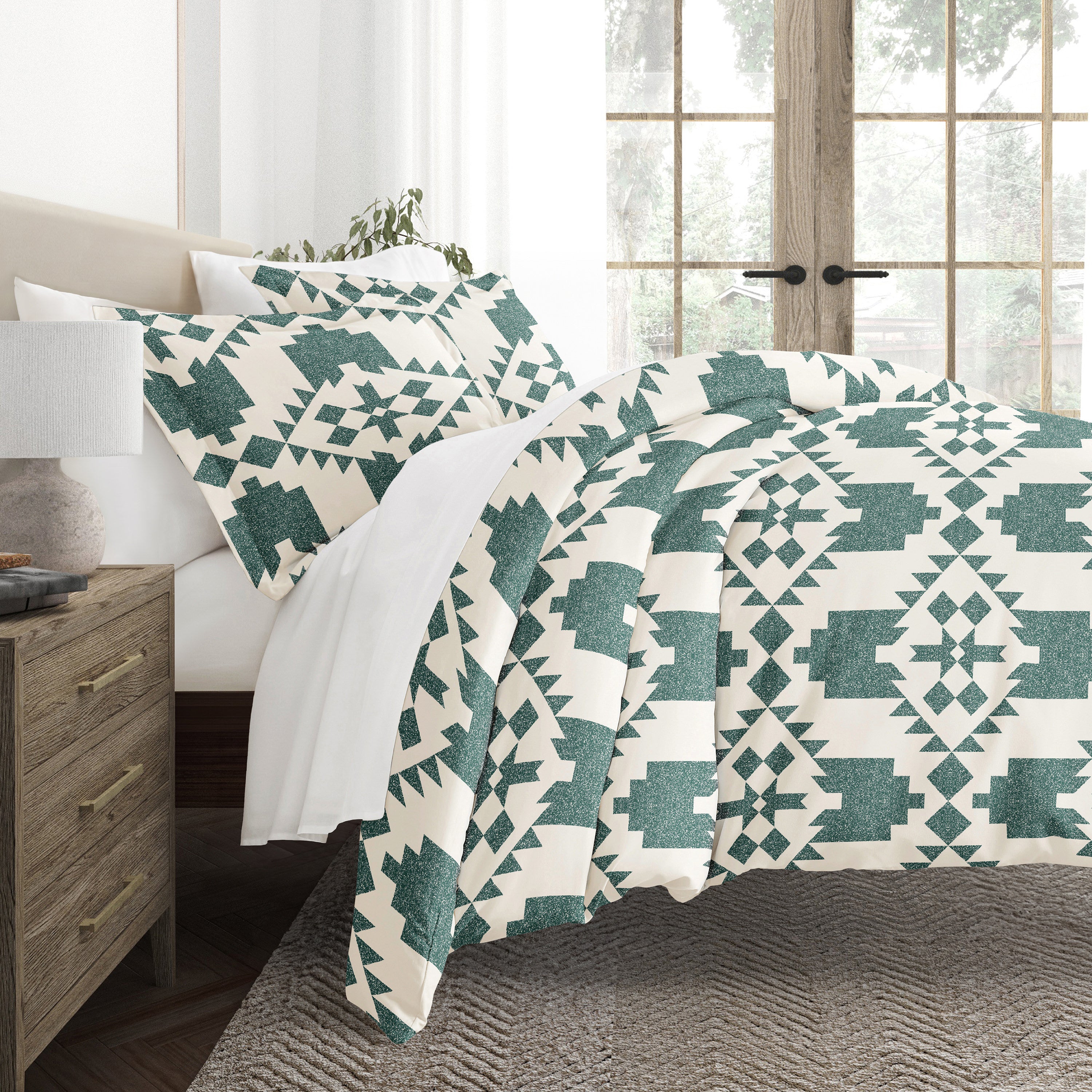 Adobe Diamond Patterned Duvet Cover Set