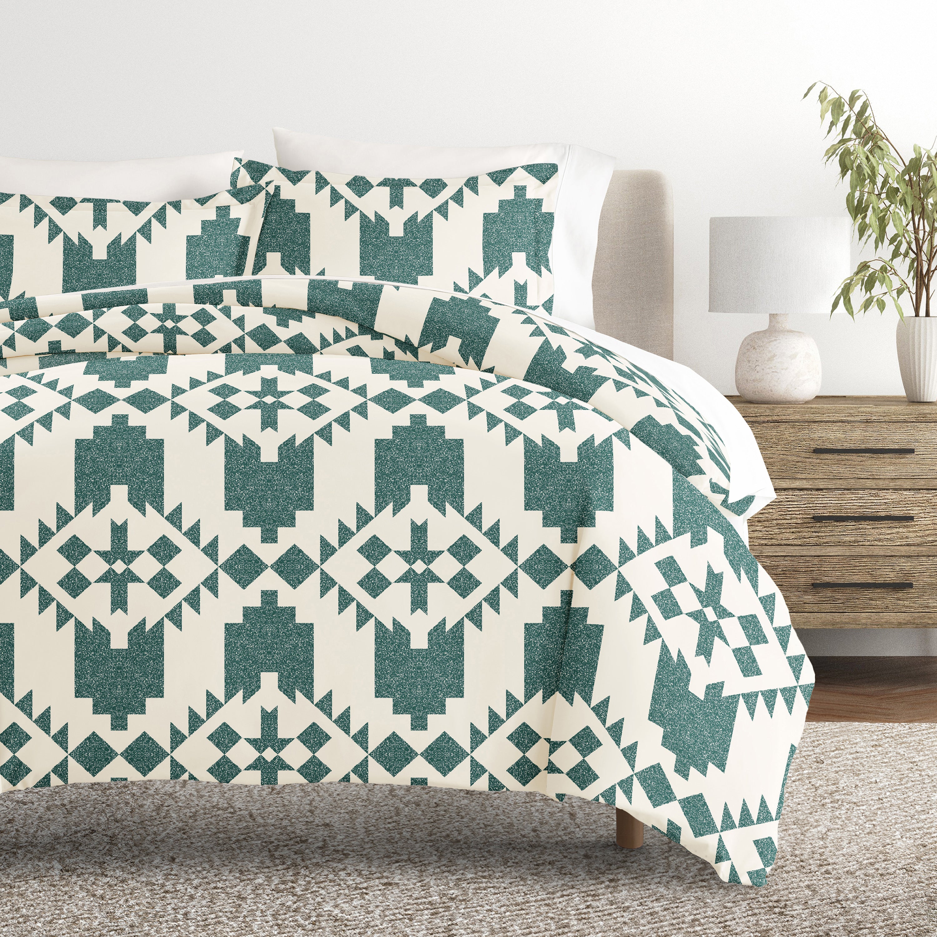 Adobe Diamond Patterned Duvet Cover Set