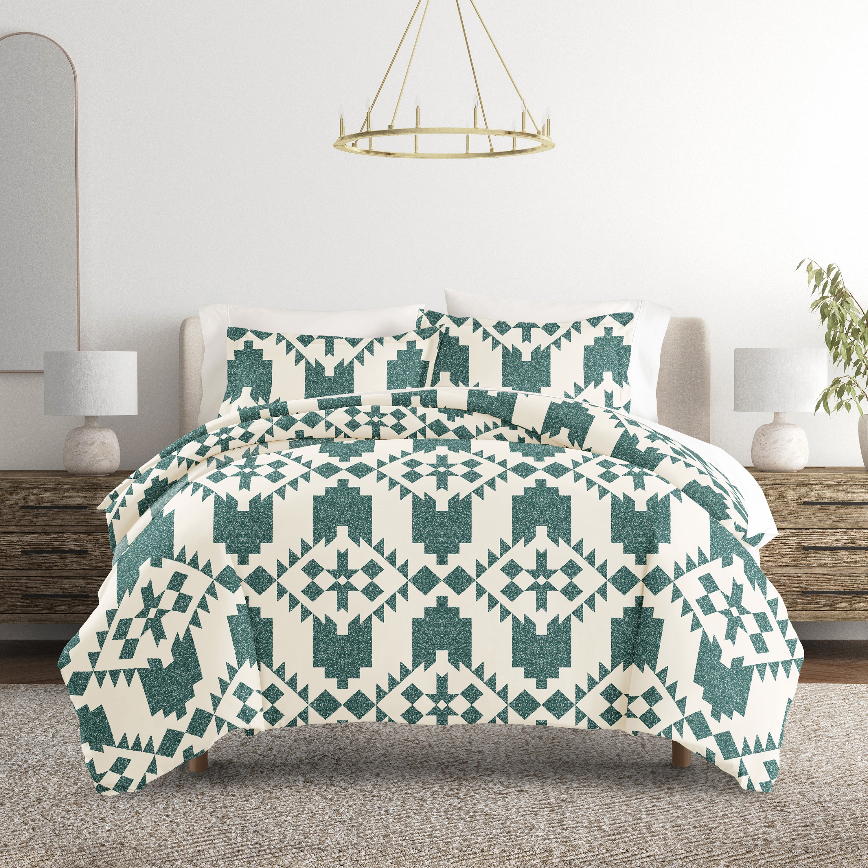 Adobe Diamond Patterned Duvet Cover Set