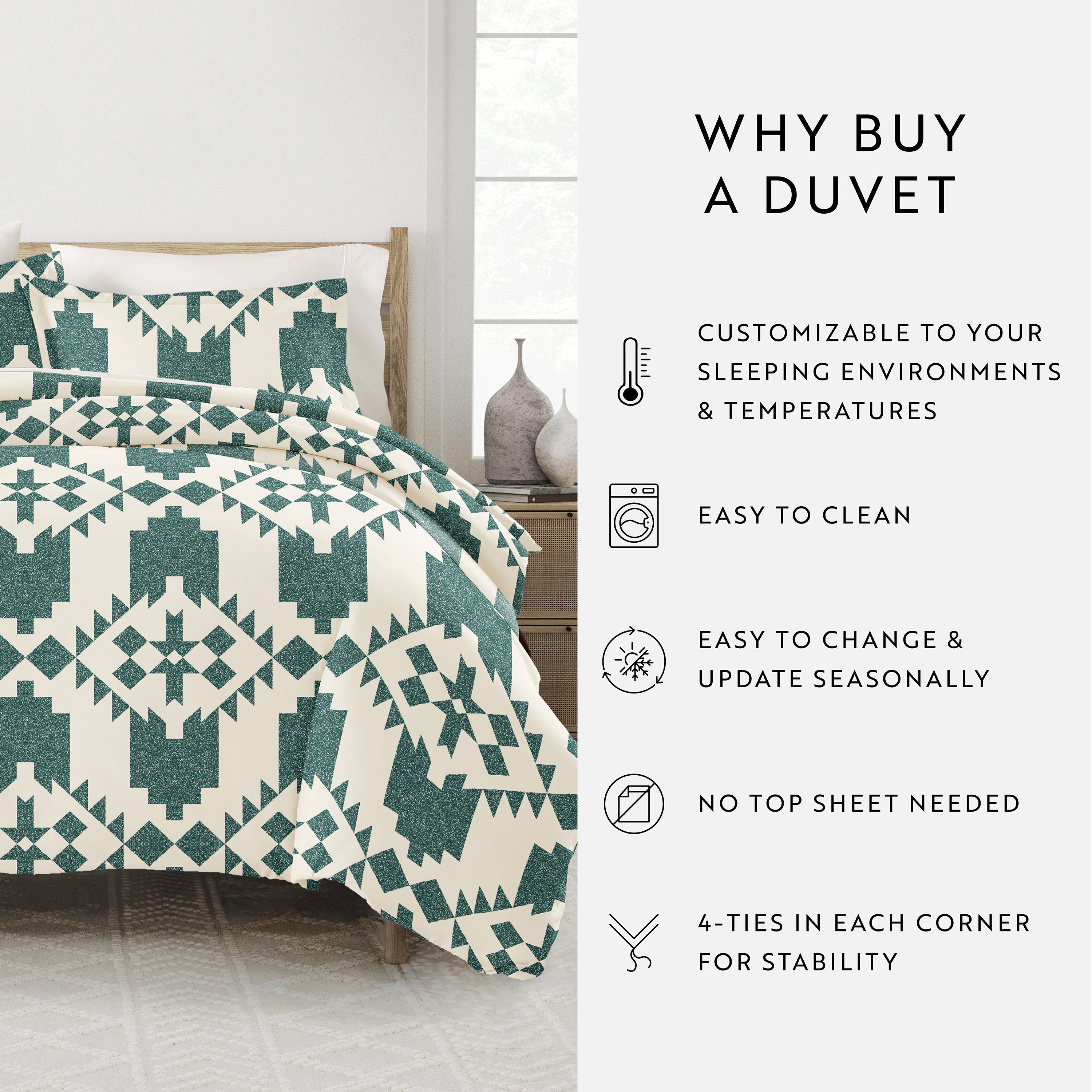 Adobe Diamond Patterned Duvet Cover Set