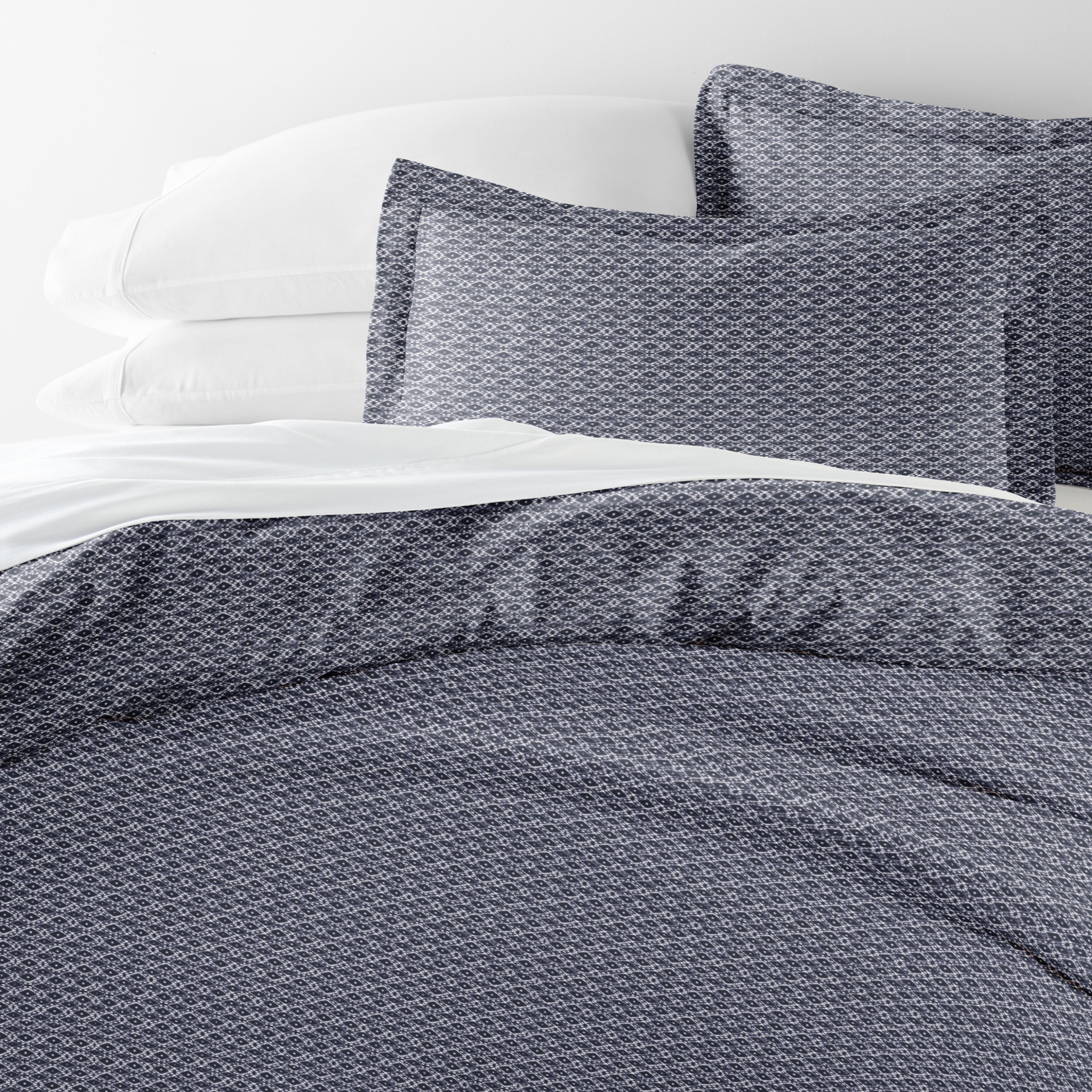 Blue Diamond Patterned Duvet Cover Set