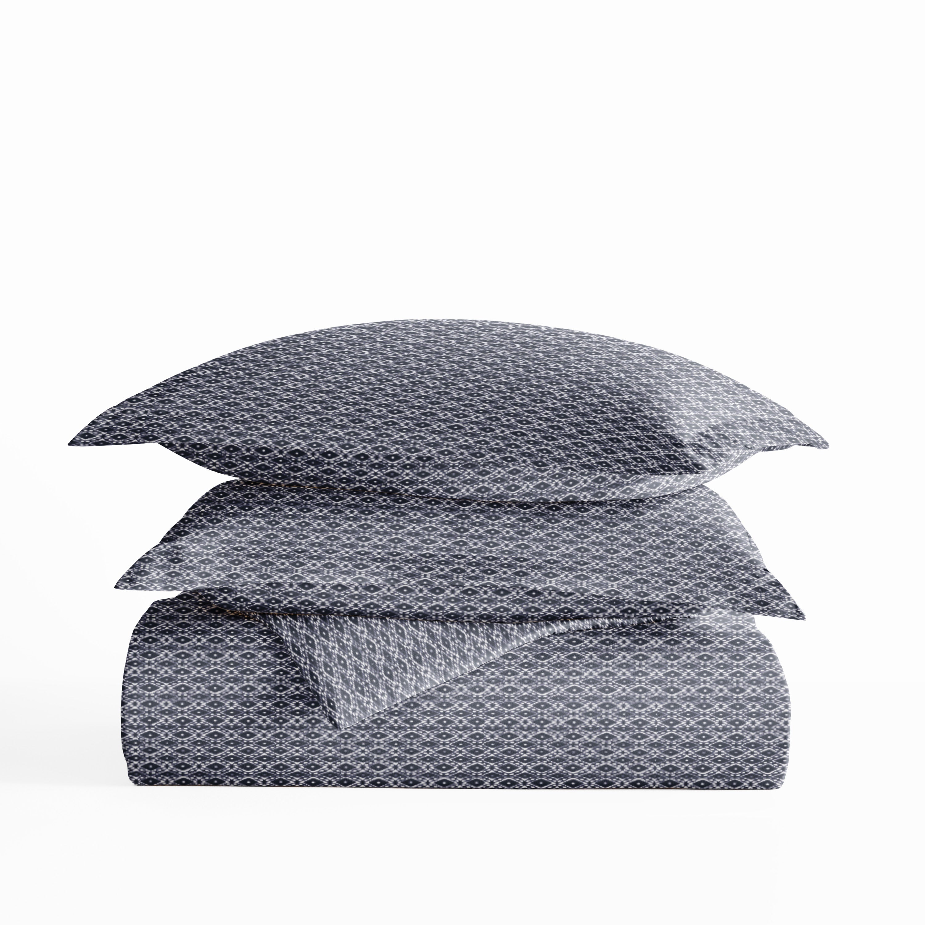 Blue Diamond Patterned Duvet Cover Set