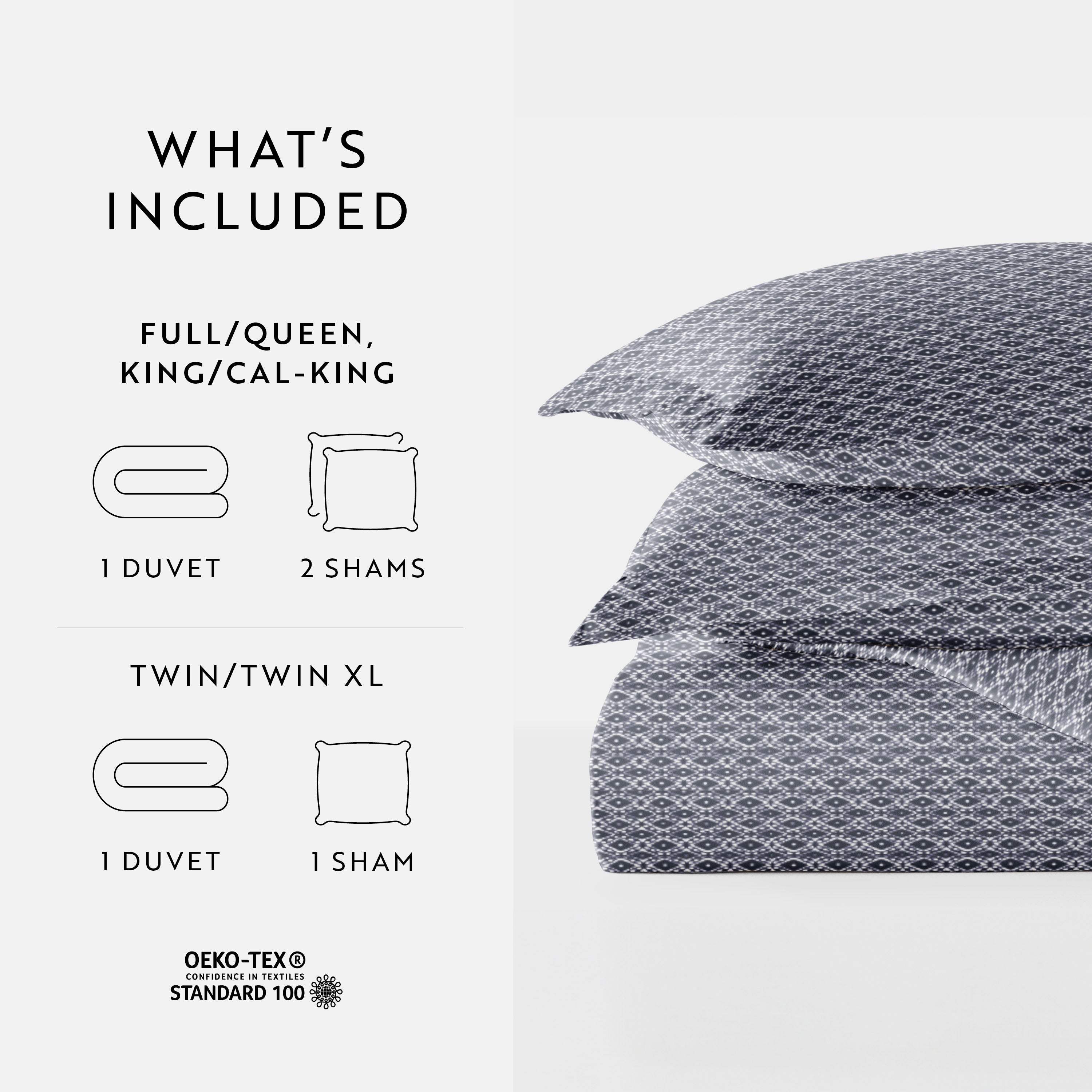 Blue Diamond Patterned Duvet Cover Set