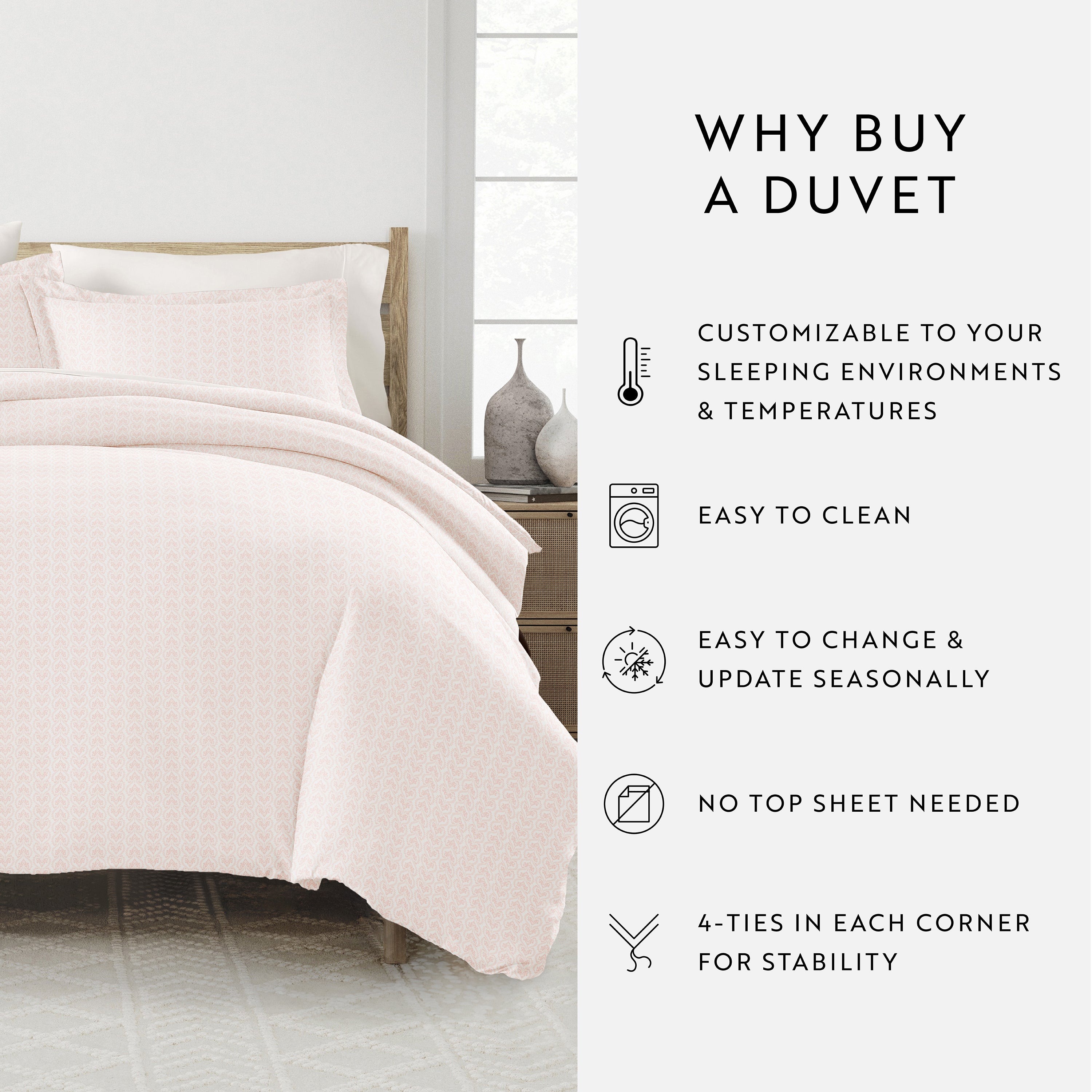 Classic in Pink Patterned Duvet Cover Set