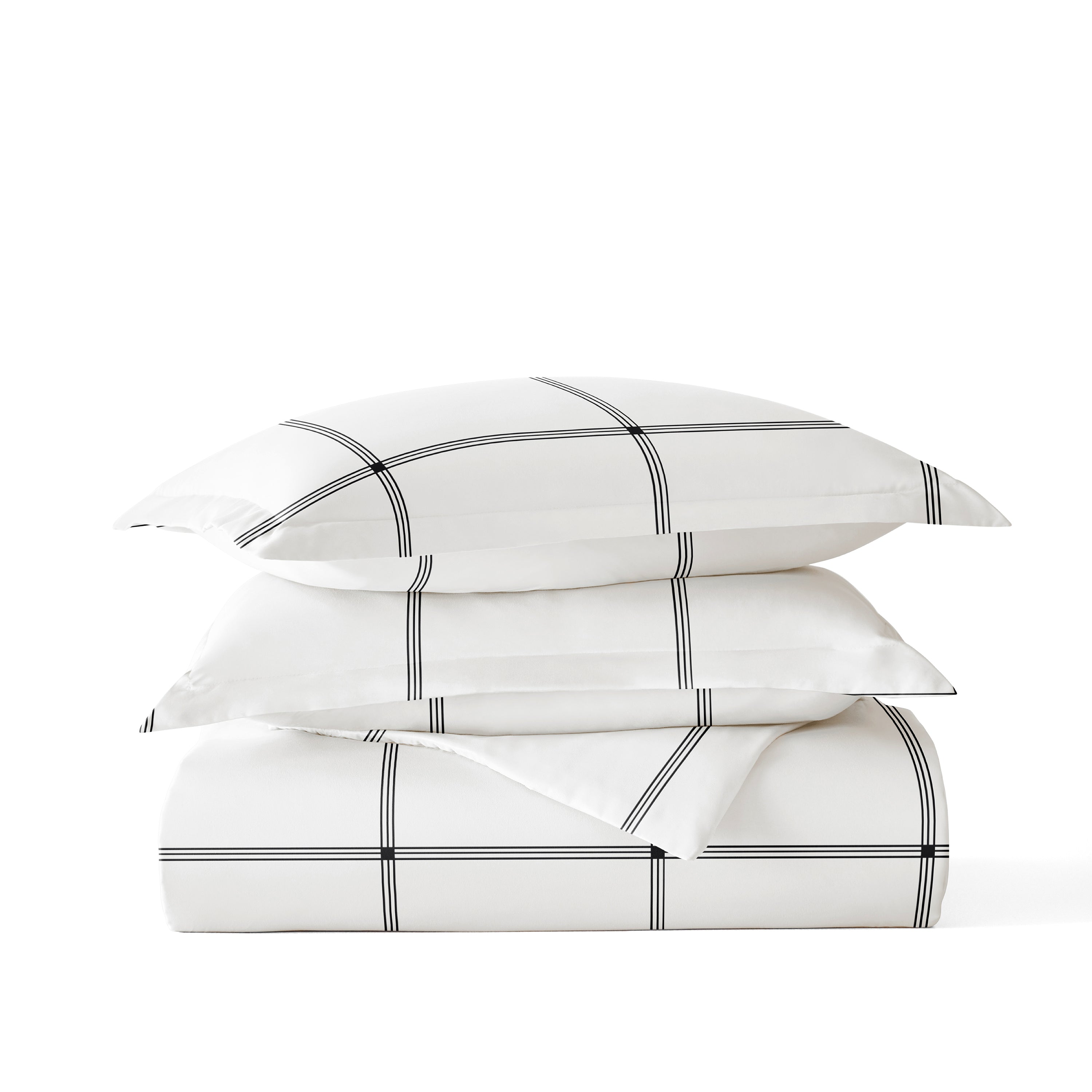 Grid Patterned Duvet Cover Set