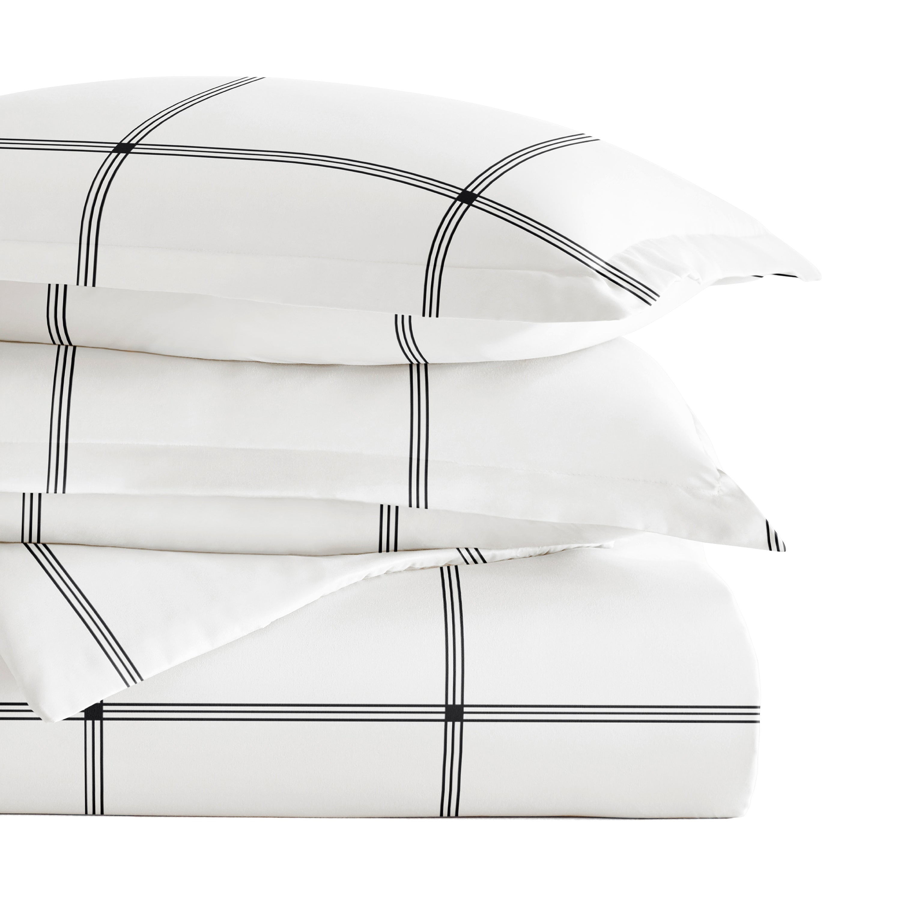 Grid Patterned Duvet Cover Set